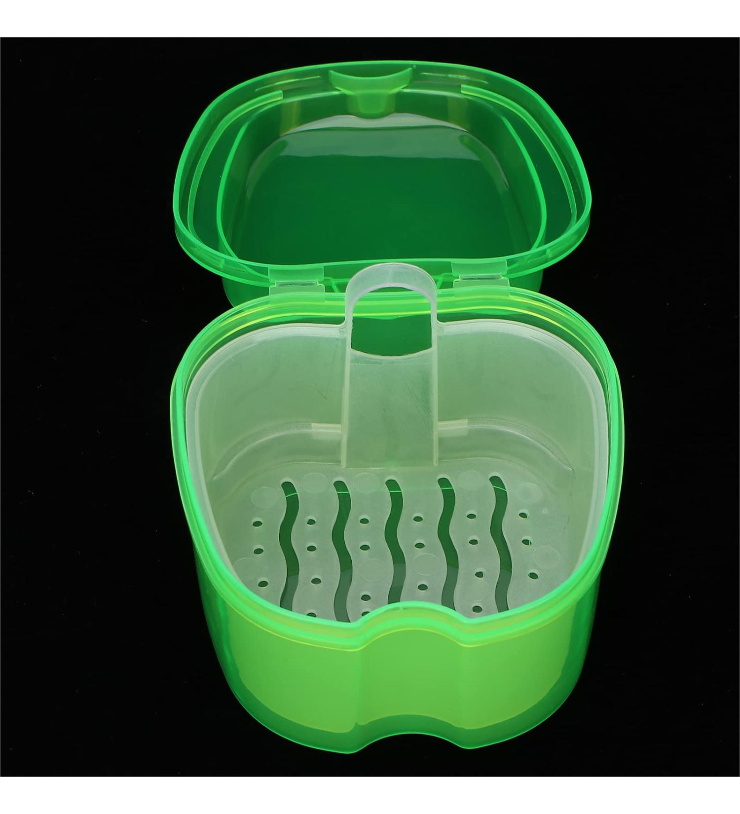 Buy Portable Prostheses Bathing Suitcase | Green Prosthesis Bath Box & Dental Care Storage Container - Buy Online on GoSupps.com