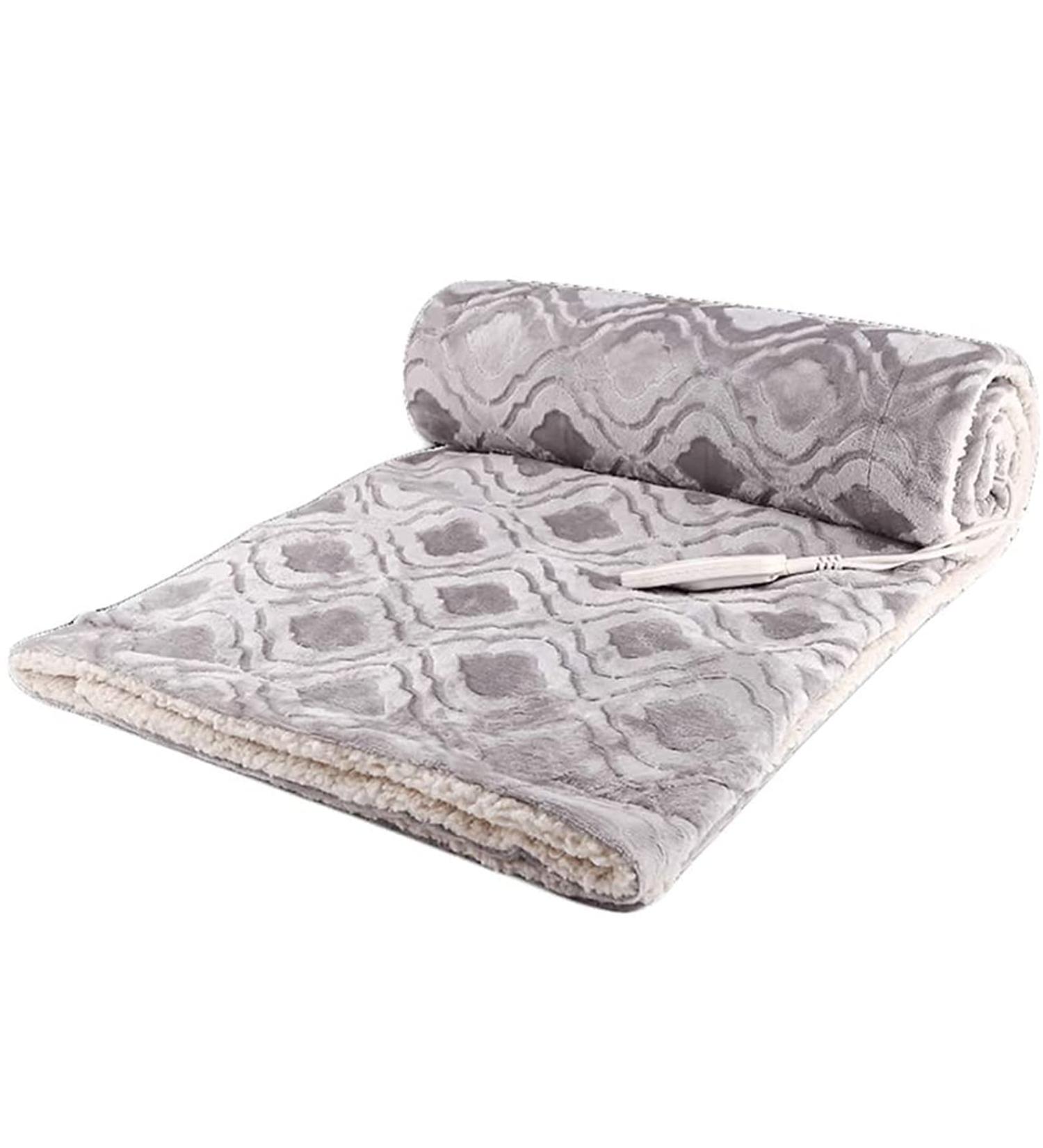Buy Soft Electric Thermal Blanket - Flannel 3 Heating Settings Overheating Protection Washable 165x90cm - Perfect for Home & Office - Gray - Buy Online on GoSupps.com