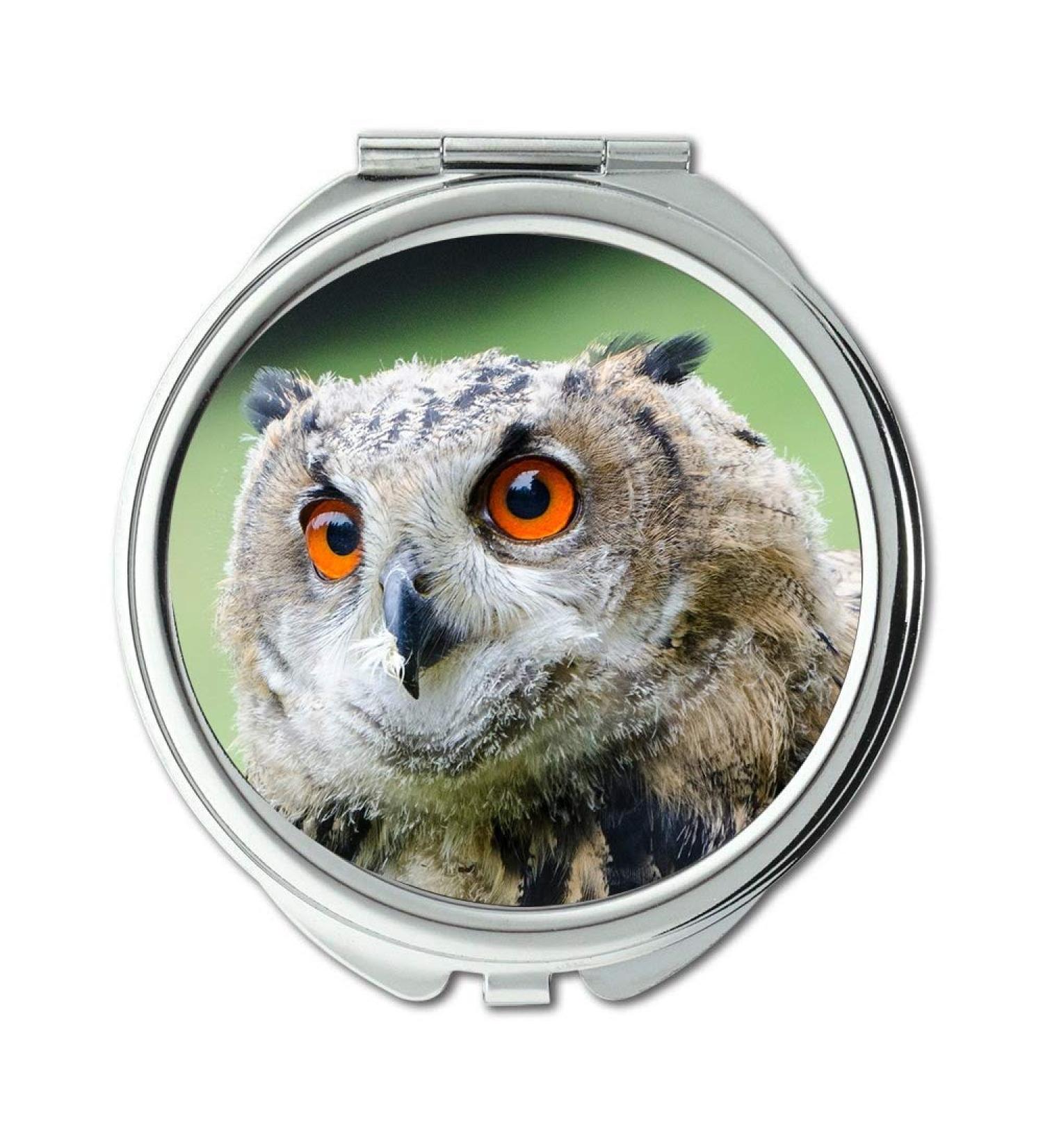YENDOSTEEN Mirror Travel Mirror owl Europ u00e4ischer Uhu Bubo bubo Eurasian Eagle Owl Portrait pocket mirror portable mirror - Buy Online on GoSupps.com
