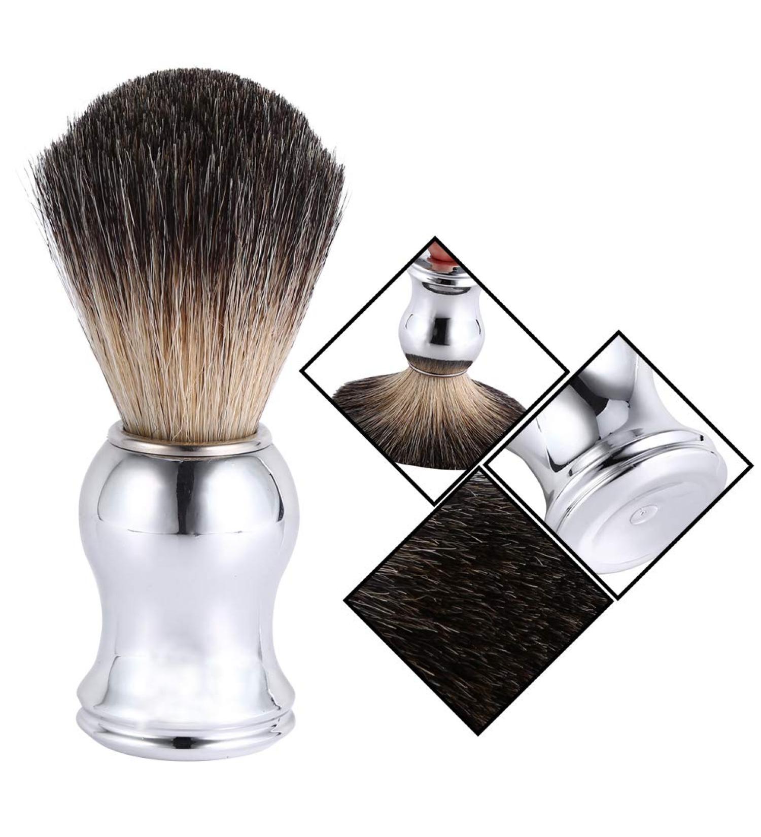 Buy Silver Practical Brush Bears Shaving Brush - Durable Faux Badger Hair Facial Cleansing Tool for Hairdressing - International Shipping Available - Buy Online on GoSupps.com