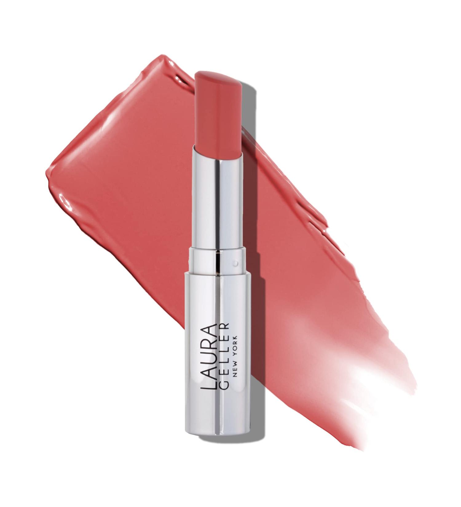 Laura Geller New York Jelly Balm Moisturizing Tinted Lip Balm - Just Peachy | Hydrating Vitamin E | Semi-Shine Finish - Buy Online on GoSupps.com