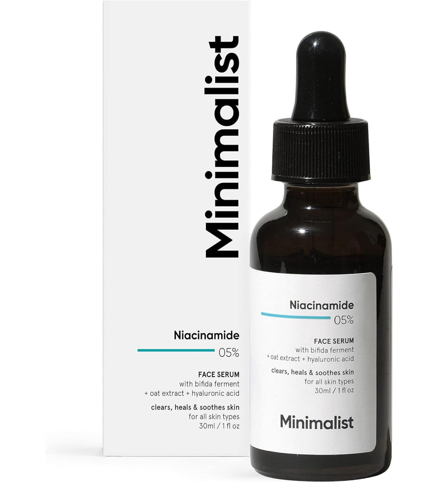 Mi.ni.mal.ist 5% Niacinamide Serum for Face with Hyaluronic Acid for Clear Glowing Skin | Helps Reduce Dullness & Sun Damage Hydrates & Repairs Skin Barrier | For Women & Men | 1 Fl Oz / 30 ml - Buy Online on GoSupps.com