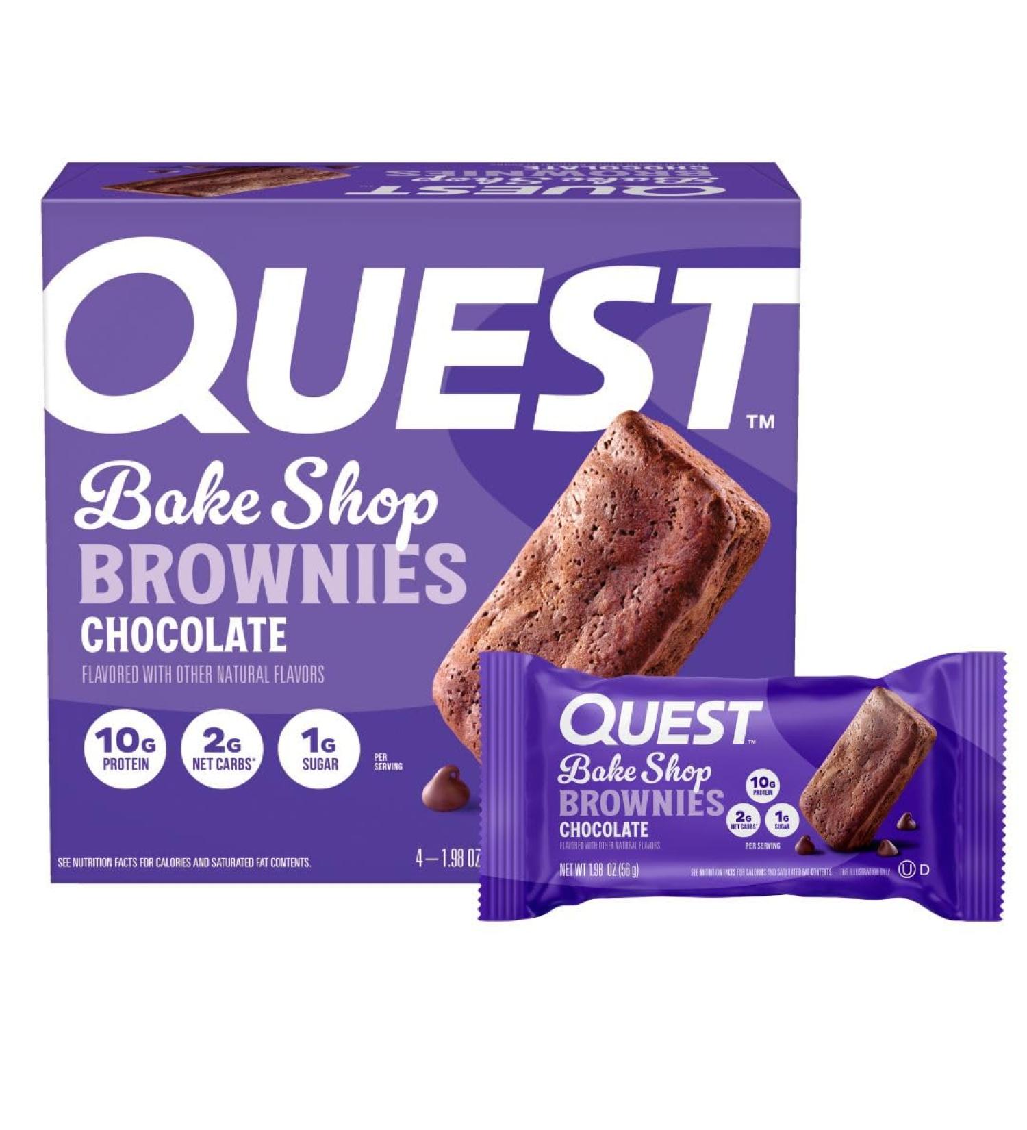 Quest Nutrition Bake Shop Chocolate Brownies 10g Protein 2g Net Carbs 1g Sugar 4 Count - Buy Online on GoSupps.com