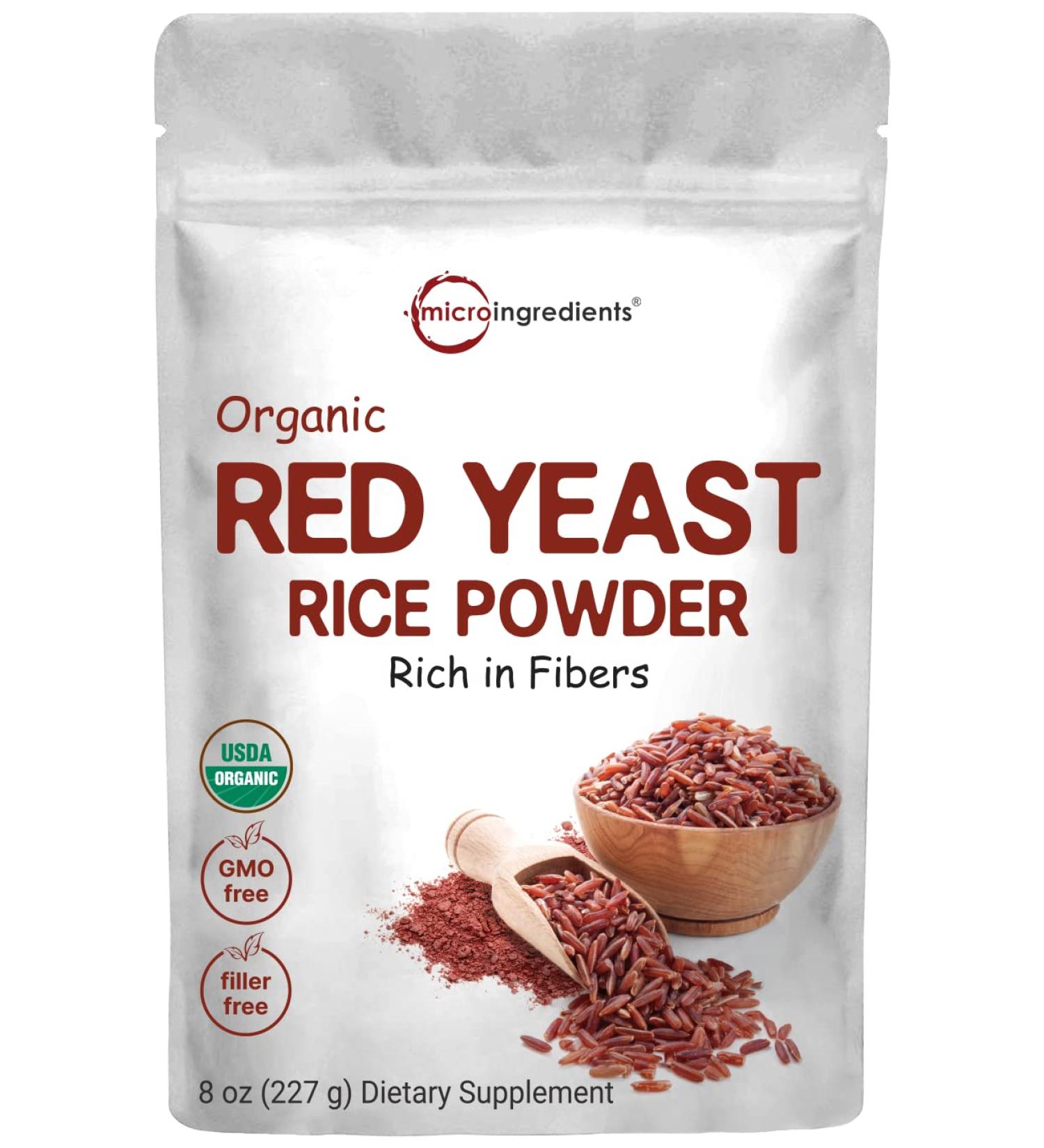 Organic Red Yeast Rice Powder 8oz (1 Year Supply) | Non-GMO, Vegan-Friendly - Buy Online on GoSupps.com