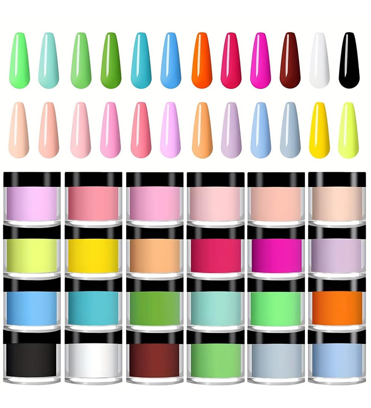 Acrylic Nail Kit 24 Colors Nail Acrylic Powder Acrylic Nail Powder for Acrylic Nails Extension kit Acrylic Powder Kit for Beginner DIY at Home - Buy Online on GoSupps.com