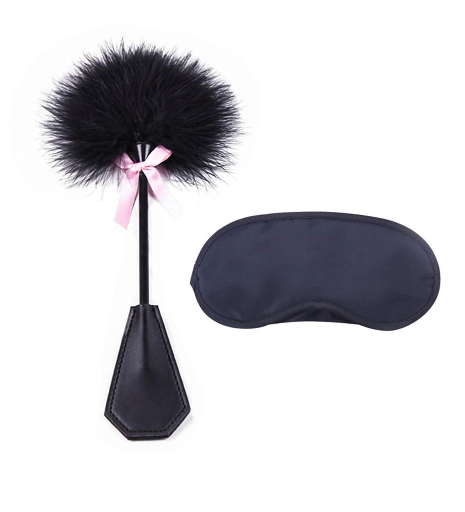 JinYu 2 Pack Feather Tickler and Eye Mask Set - Perfect for Game Play and French Maid Costume Accessory - Buy Online on GoSupps.com