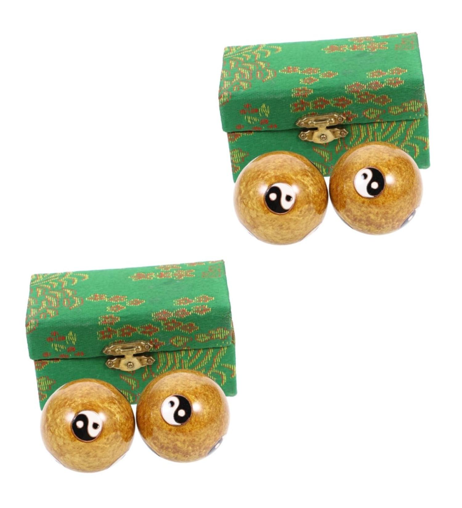 Buy Solustre 4-Piece Chinese Iron Massage Balls - Stress Relief & Hand Therapy | Premium Rolling Handball Tools for Adults - Buy Online on GoSupps.com