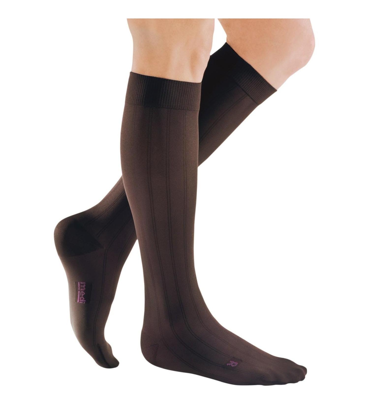 Mediven for Men Classic Calf High Compression Stockings 20-30 mmHg | Closed Toe Leg Circulation & Support Socks | Brown Dress Socks - Buy Online on GoSupps.com