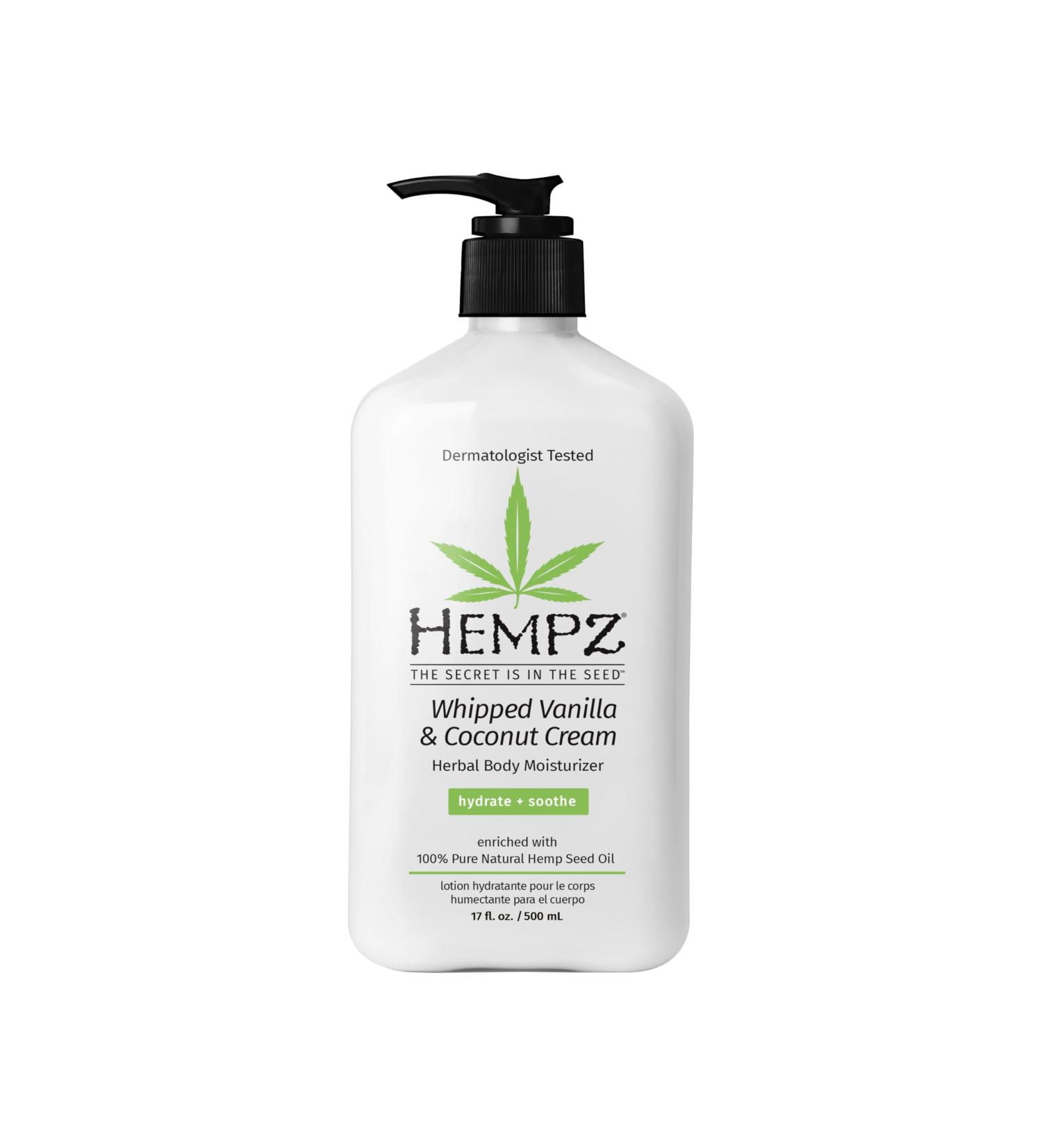 Hempz Whipped Vanilla & Coconut Cream Lotion - Vegan Body & Hand Cream for Men & Women - 17 oz - International Shipping Available - Buy Online on GoSupps.com