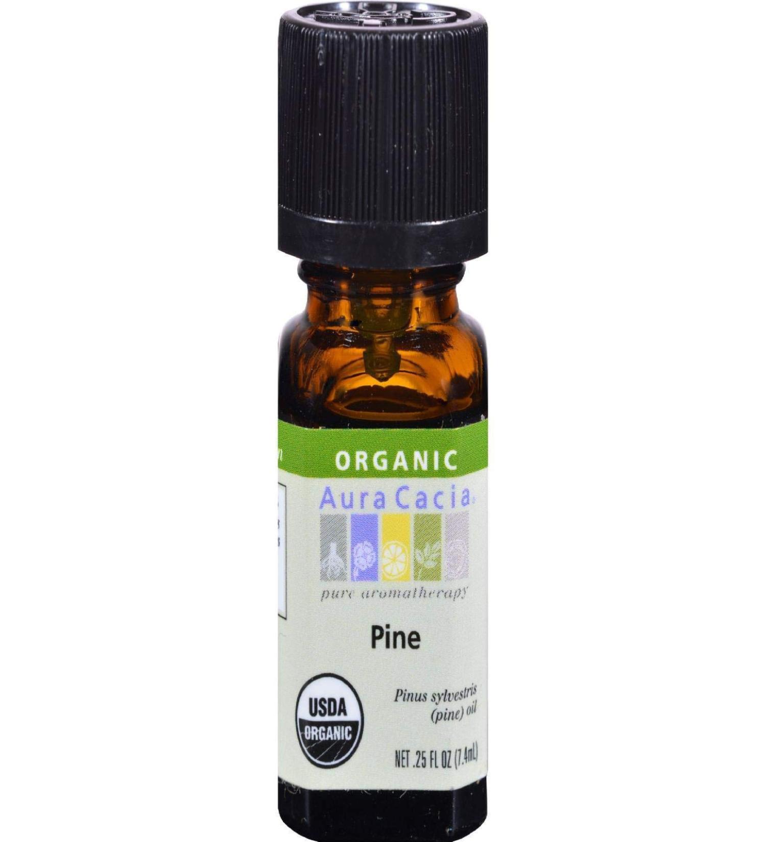 Aura Cacia Organic Pine Essential Oil 7.3g | Pure Aromatherapy Oil for Wellness | Fast Worldwide Shipping - Buy Online on GoSupps.com