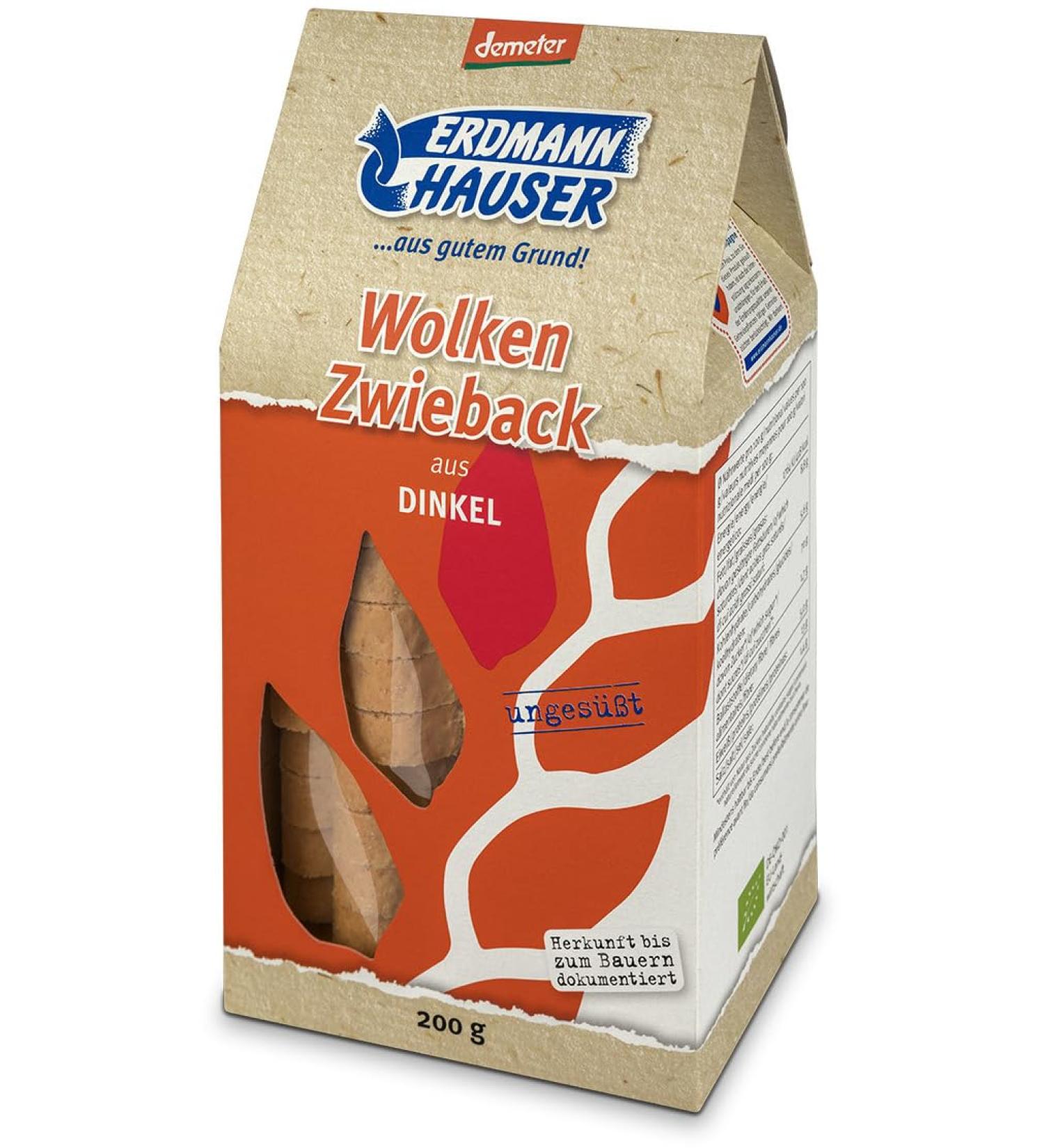 ErdmannHAUSER Grain Products Organic Cloud Rusks made from Spelt (2 x 200 gr)