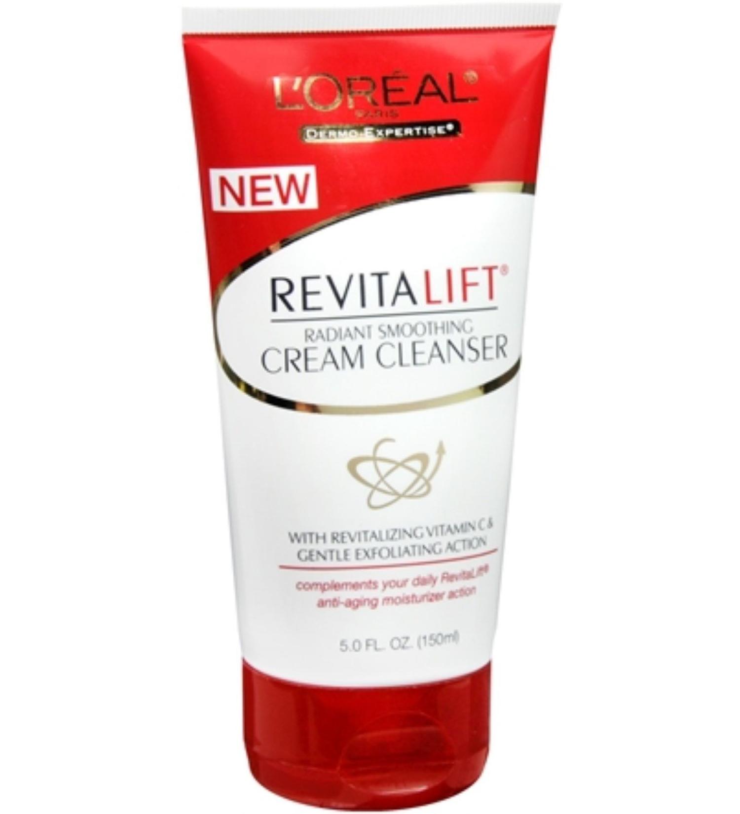 L'Oreal Dermo-Expertise RevitaLift Radiant Smoothing Cream Cleanser 5 oz ( Pack of 4)