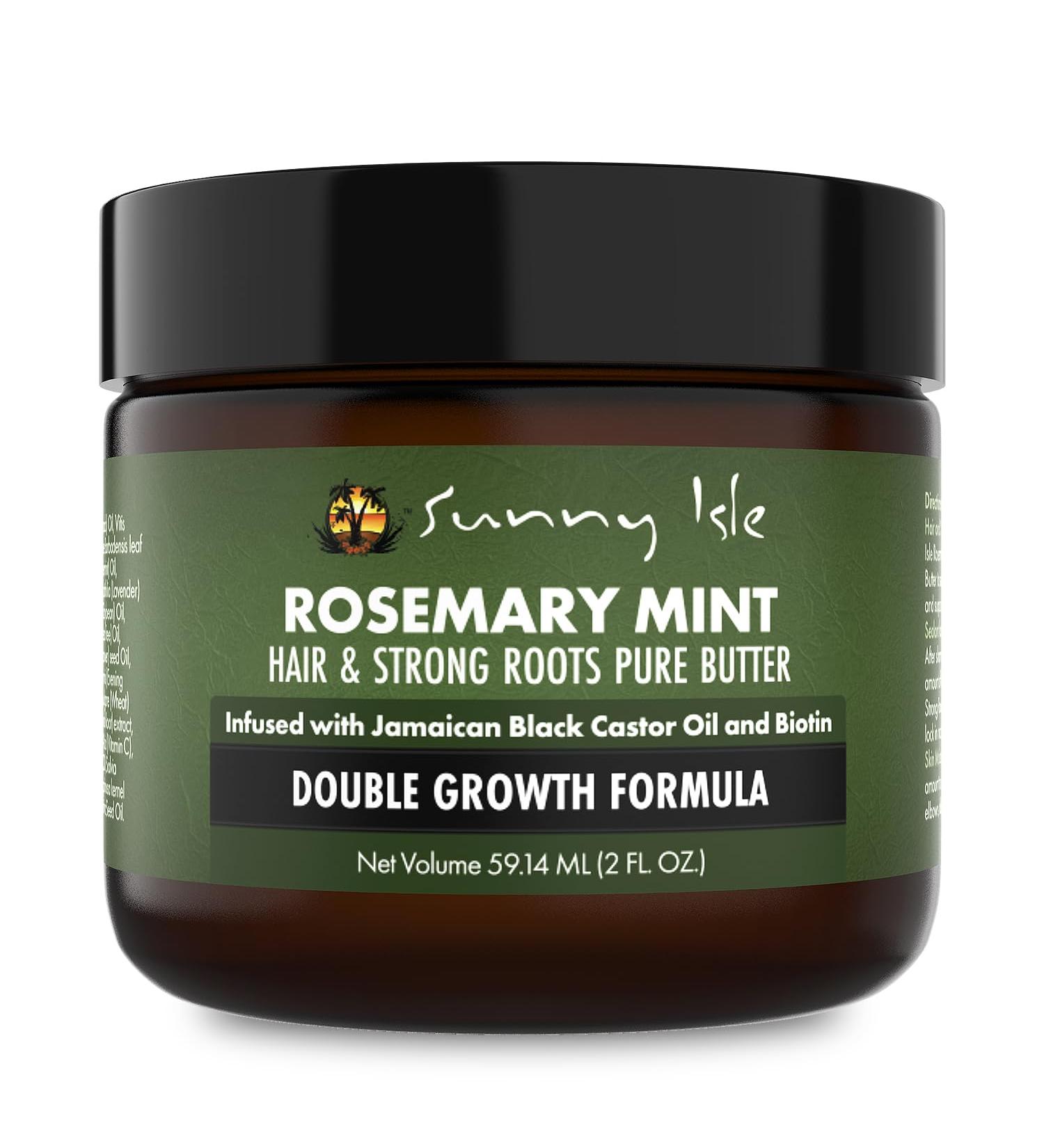Sunny Isle Rosemary Mint Hair and Strong Roots Butter 2oz Infused with Biotin & Jamaican Black Castor Oil Dry Scalp Split Ends & All Hair Types - Buy Online on GoSupps.com