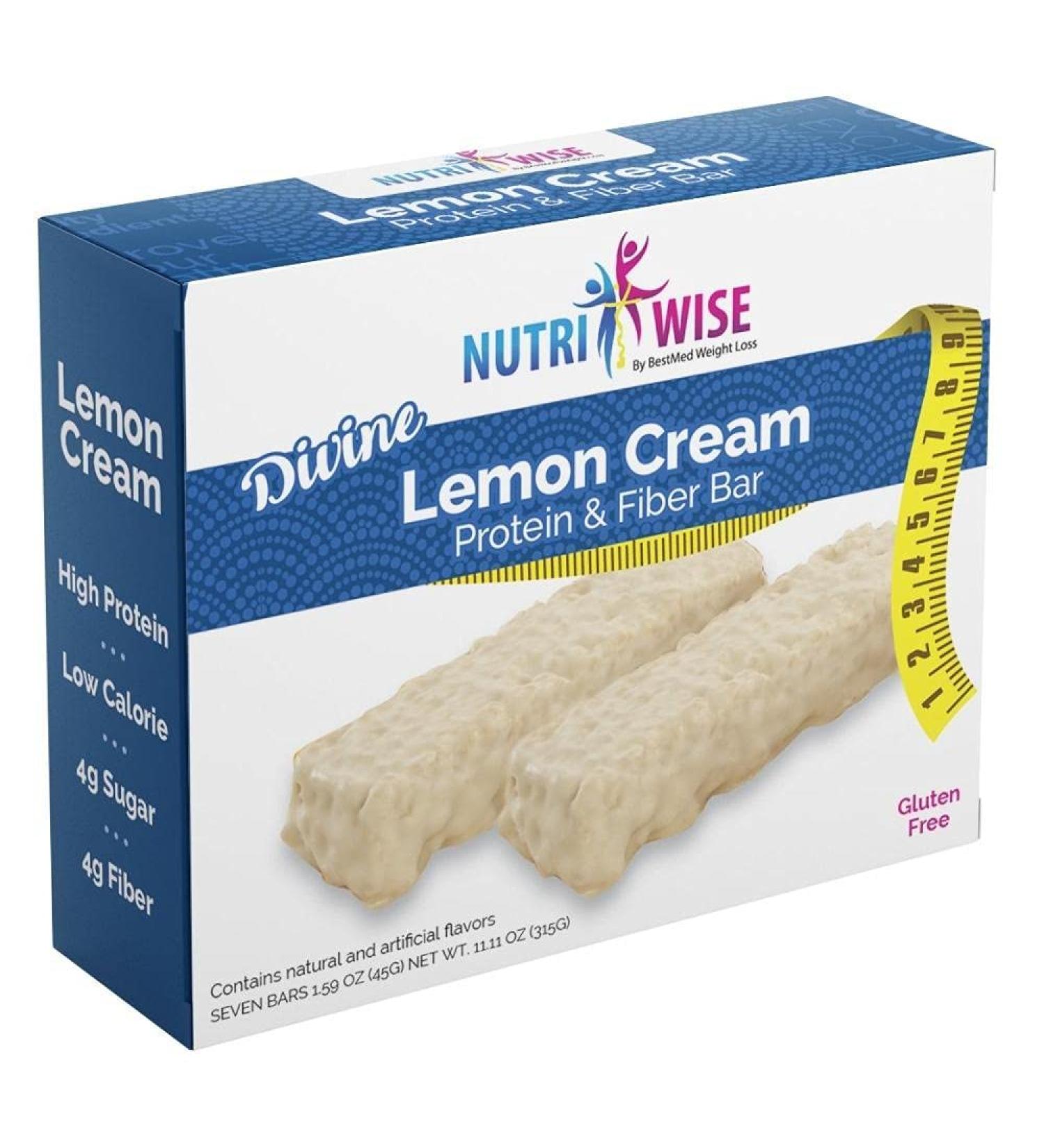 NutriWise Diet Protein Bar - Divine Lemon Cream | High Protein Gluten Free Low Fat Low Calorie 7/Box - Perfect for Hunger Control - Buy Online on GoSupps.com