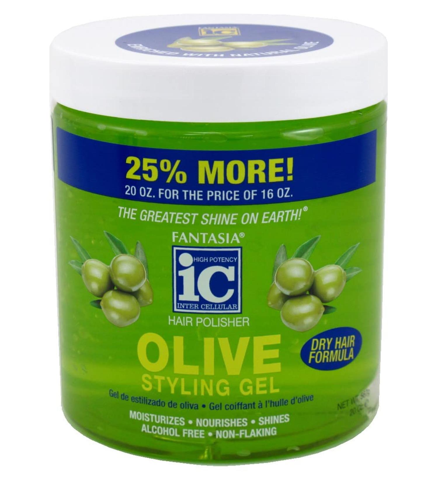Fantasia Gel Bonus Olive Oil Dry Hair Formula Styling Gel - 20 Ounce | Revitalize & Define Your Hair | International Shipping Available - Buy Online on GoSupps.com