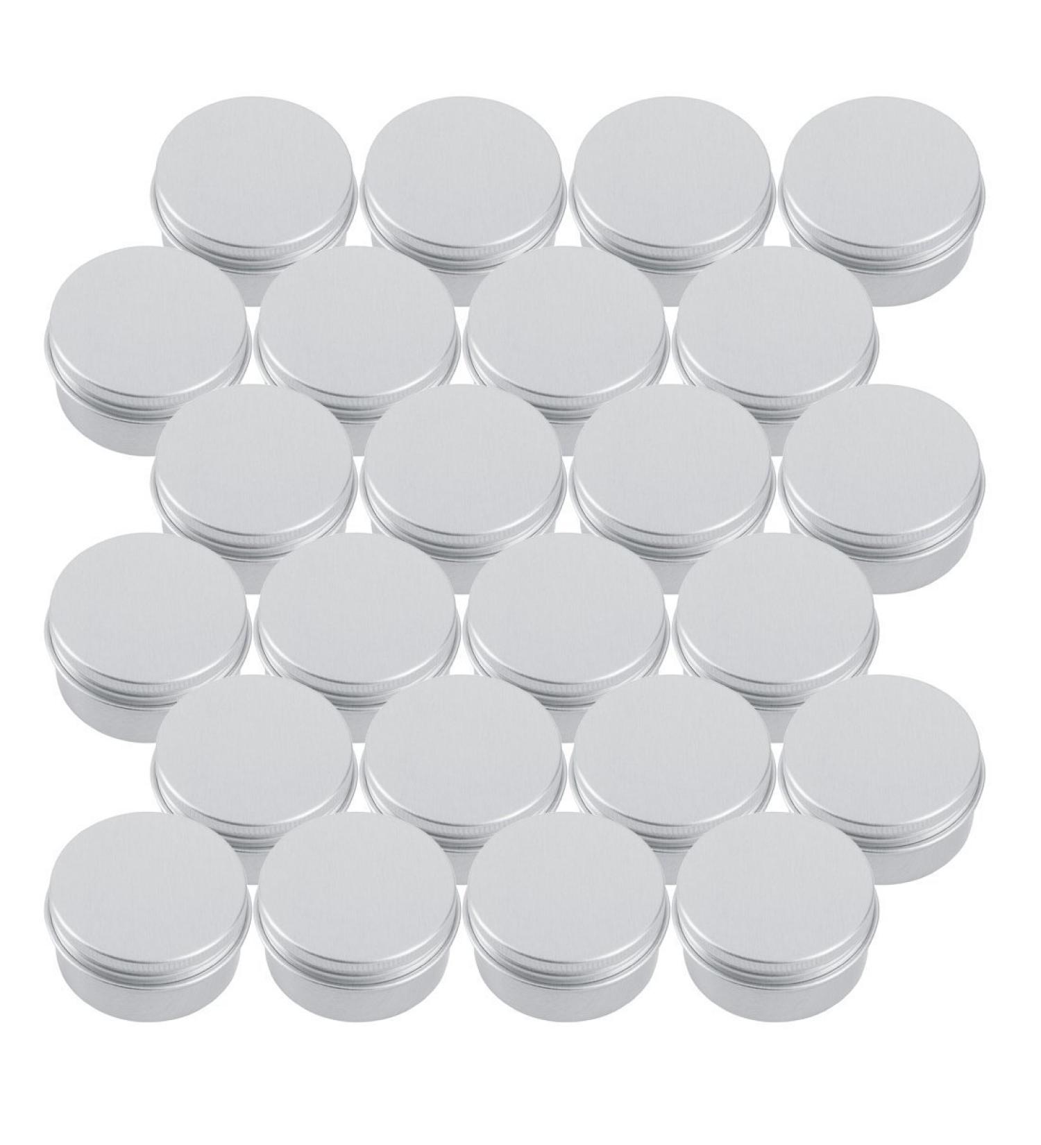 30ml Argent Petits recipients de Pot de Stockage de baume de levre en aluminium Rond avec Le Couvercle a Visser pour Le baume de levre cosmetique Bougies ou The (Paquet de 24) - Buy Online on GoSupps.com