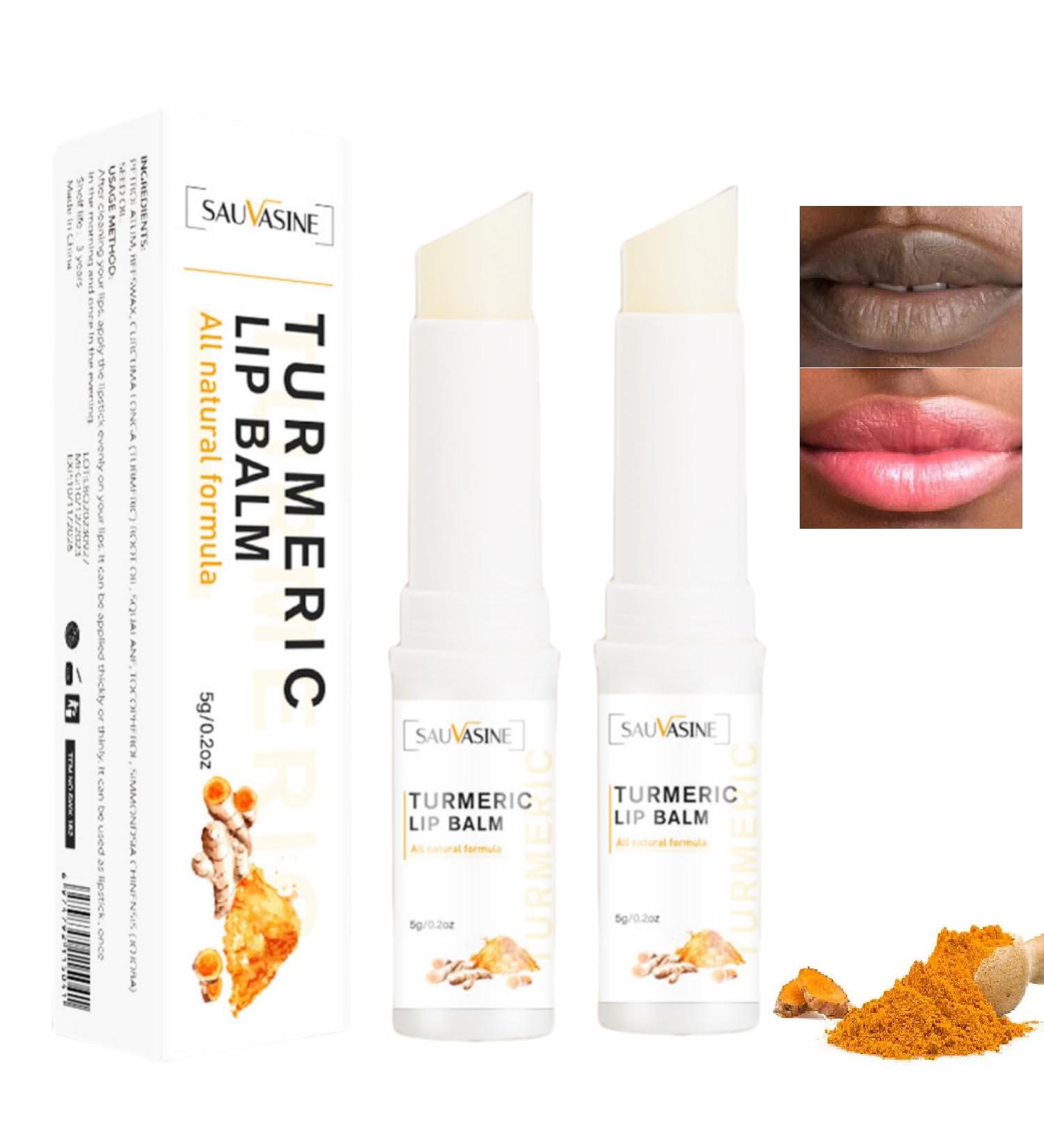 2 Pack Turmeric Lip Balm for Dark Lips Turmeric Lip Scrub Lighten Melanin Exfoliating Lip Scrub Moisturizing Lip Mask for Dead Lips Lip Care - Buy Online on GoSupps.com