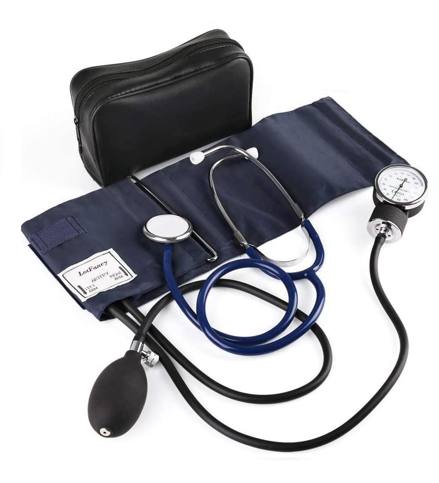 Lotfancy Manual Blood Pressure Cuff & Stethoscope Set | Ideal for Doctors & Emergency Services - High Accuracy Aneroid Monitor - Buy Online on GoSupps.com