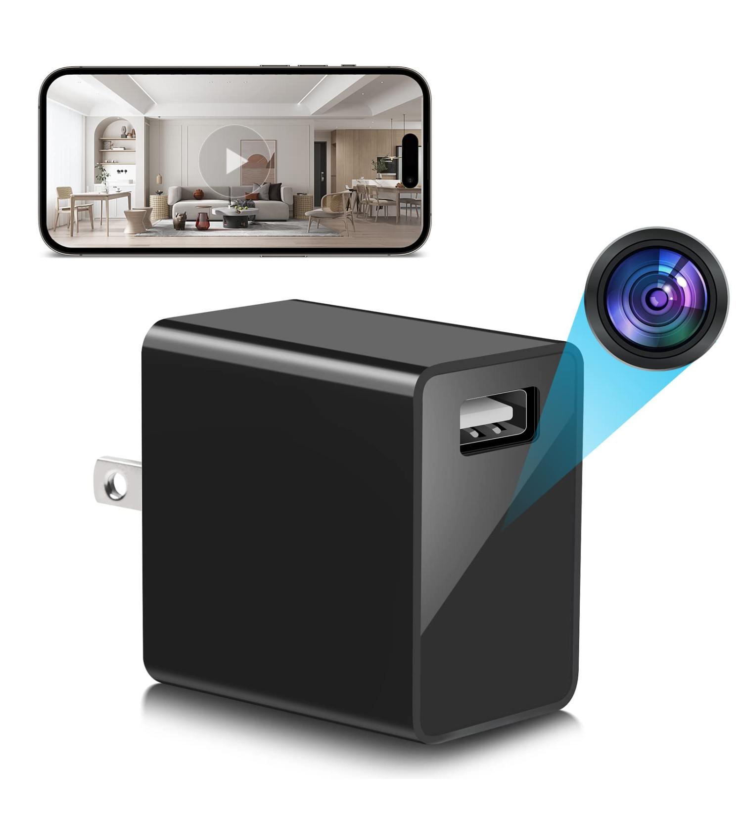 1080P HD Hidden Camera Charger | Wireless Spy Cam with Motion Detection for Home Security, Office, Baby & Pets | Mini USB Hidden Nanny Cam for Elderly Parents - Buy Online on GoSupps.com