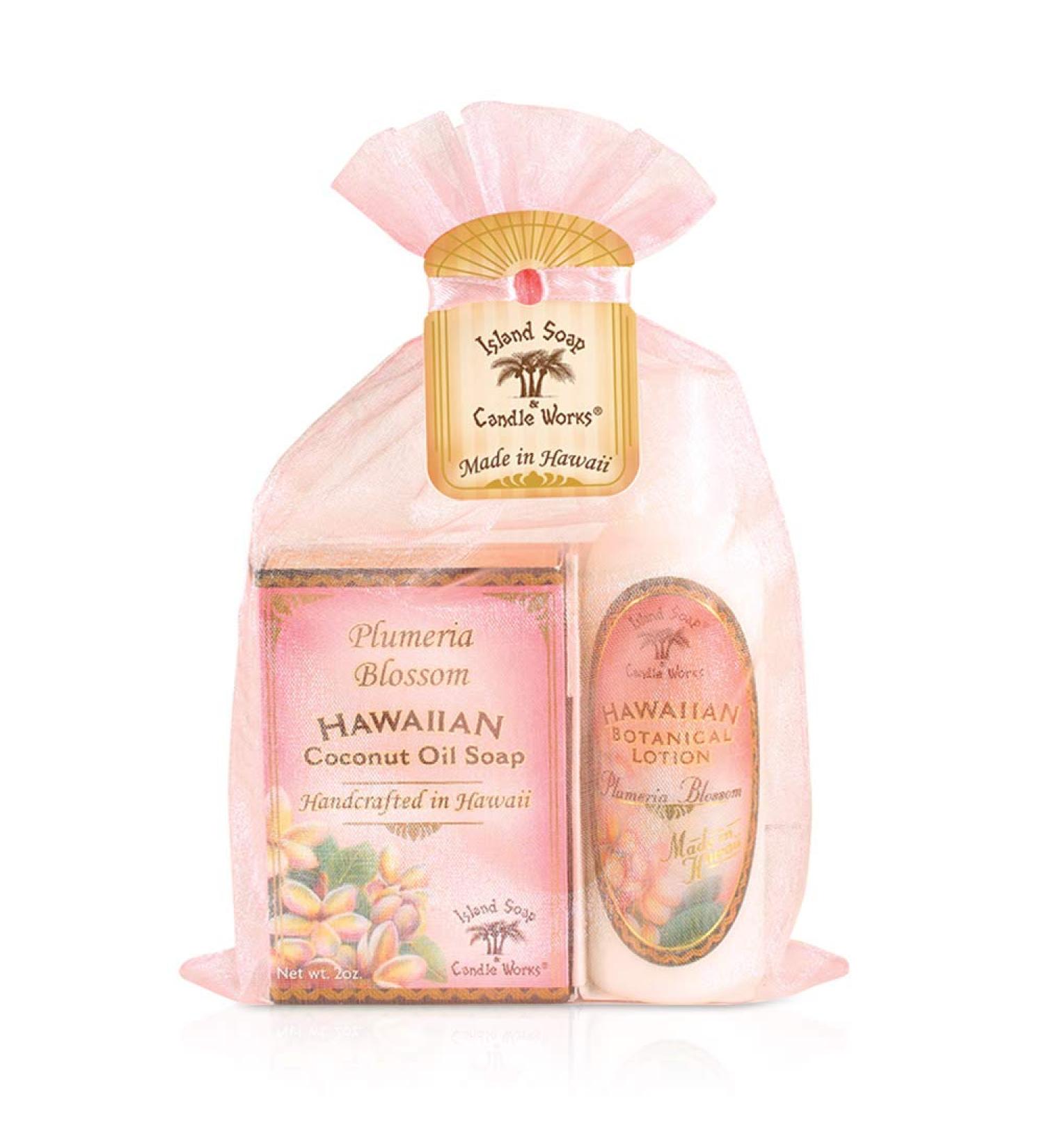 Buy Island Soap & Candle Works Plumeria Soap and Lotion Organza Set - Luxurious Natural Skincare International Shipping Available - Buy Online on GoSupps.com