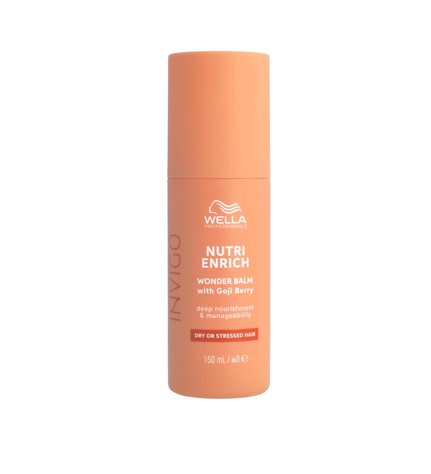 Wella Professionals Invigo Nutri Enrich Nourishing and Detangling Wonder Balm with Oleic Acid and Goji Berries - Restores Dry and Damaged Hair 150ml - Buy Online on GoSupps.com