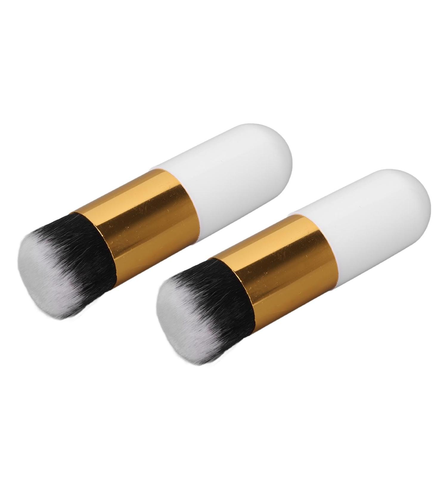 Chubby Cosmetic Brush 2 Pieces Durable Facial Makeup Brush Easy to Clean Skin-Friendly Round Handle for School - Buy Online on GoSupps.com