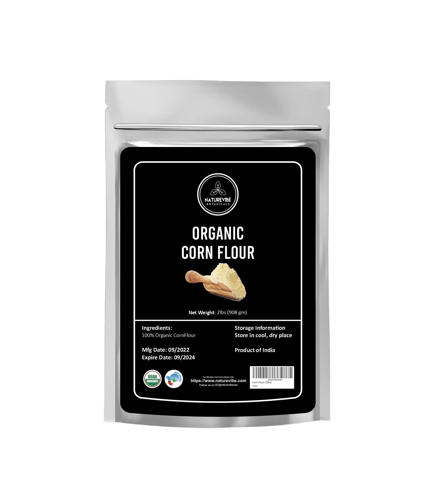 Naturevibe Botanicals Organic Corn Flour 2lbs - Ideal for Cooking and Thickening | 32 oz - Buy Online on GoSupps.com