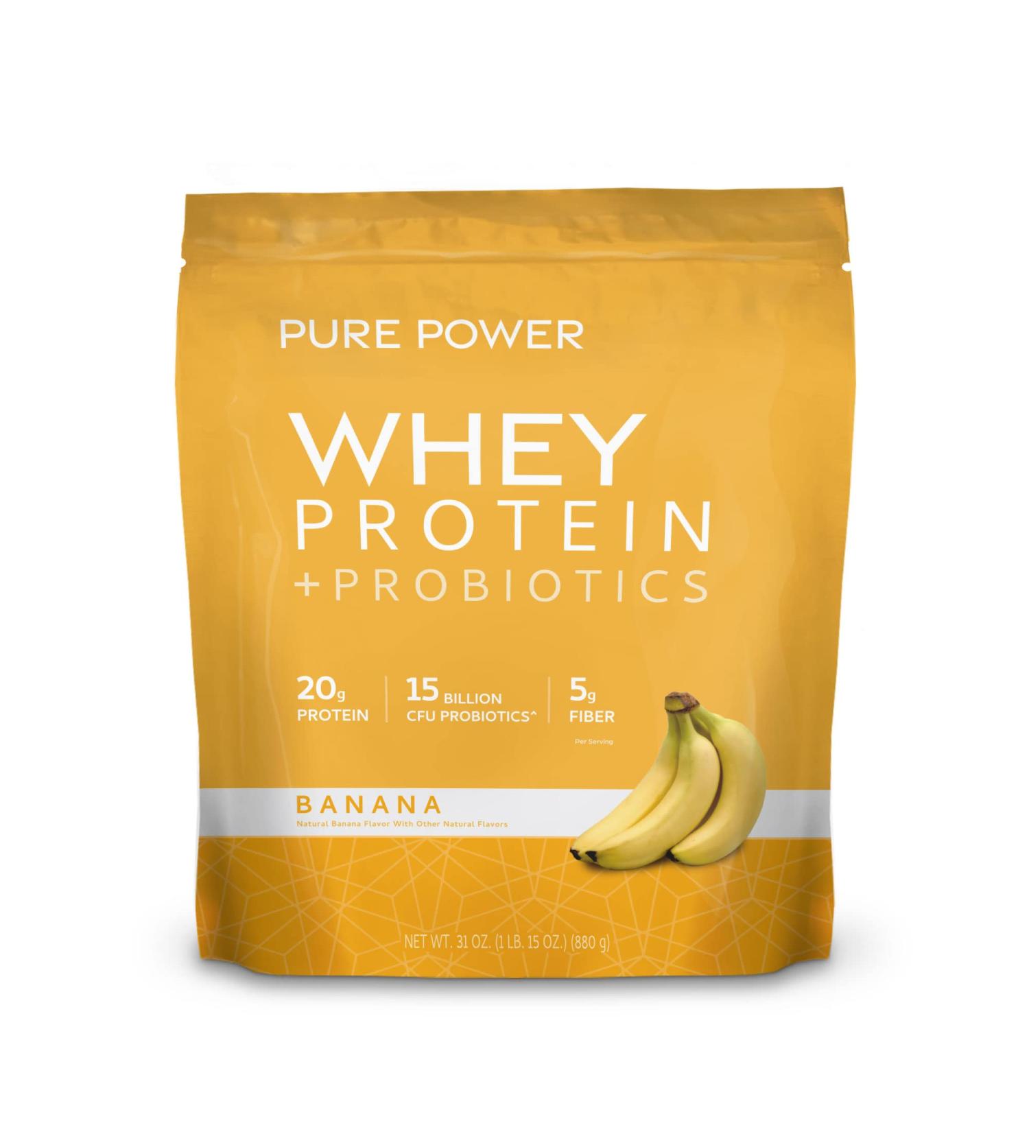Dr. Mercola Pure Power Whey Gusset - Banana Flavor 22 Servings Non-GMO Gluten-Free Soy-Free - International Shipping Available - Buy Online on GoSupps.com