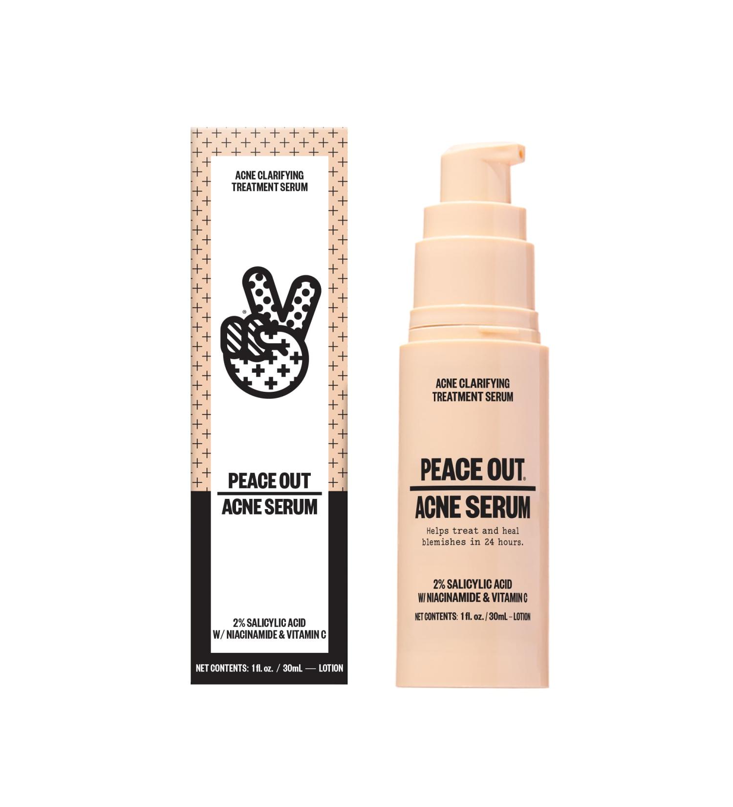 Peace Out Skincare Acne Serum - 2% Salicylic Acid for Clear Skin | Daily Multi-Benefit Face Serum | International Shipping Available - Buy Online on GoSupps.com