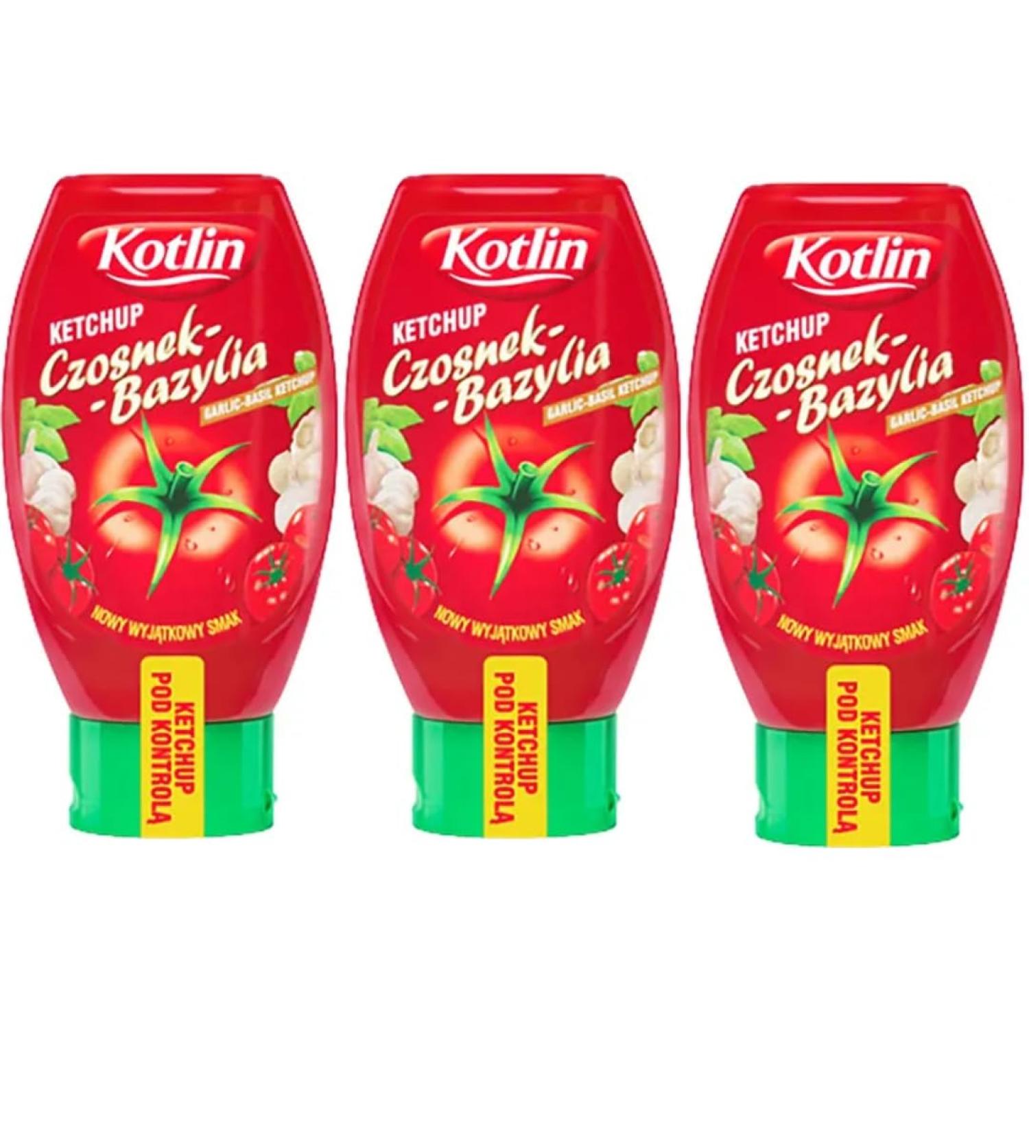 Kotlin Basil & Garlic Ketchup 450 Grams x 3 Pieces - Buy Online on GoSupps.com