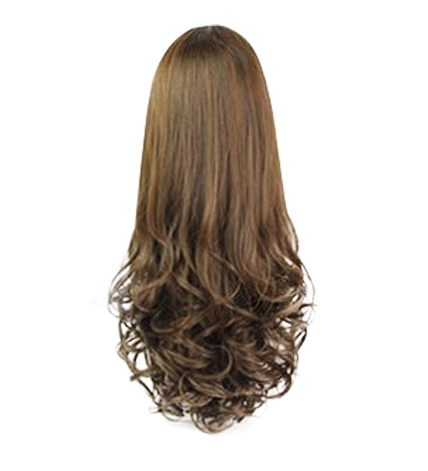 Jueshanzj Women's Long Curly U Shape Half Wig Light Brown 62cm 24.8 Inches light brown