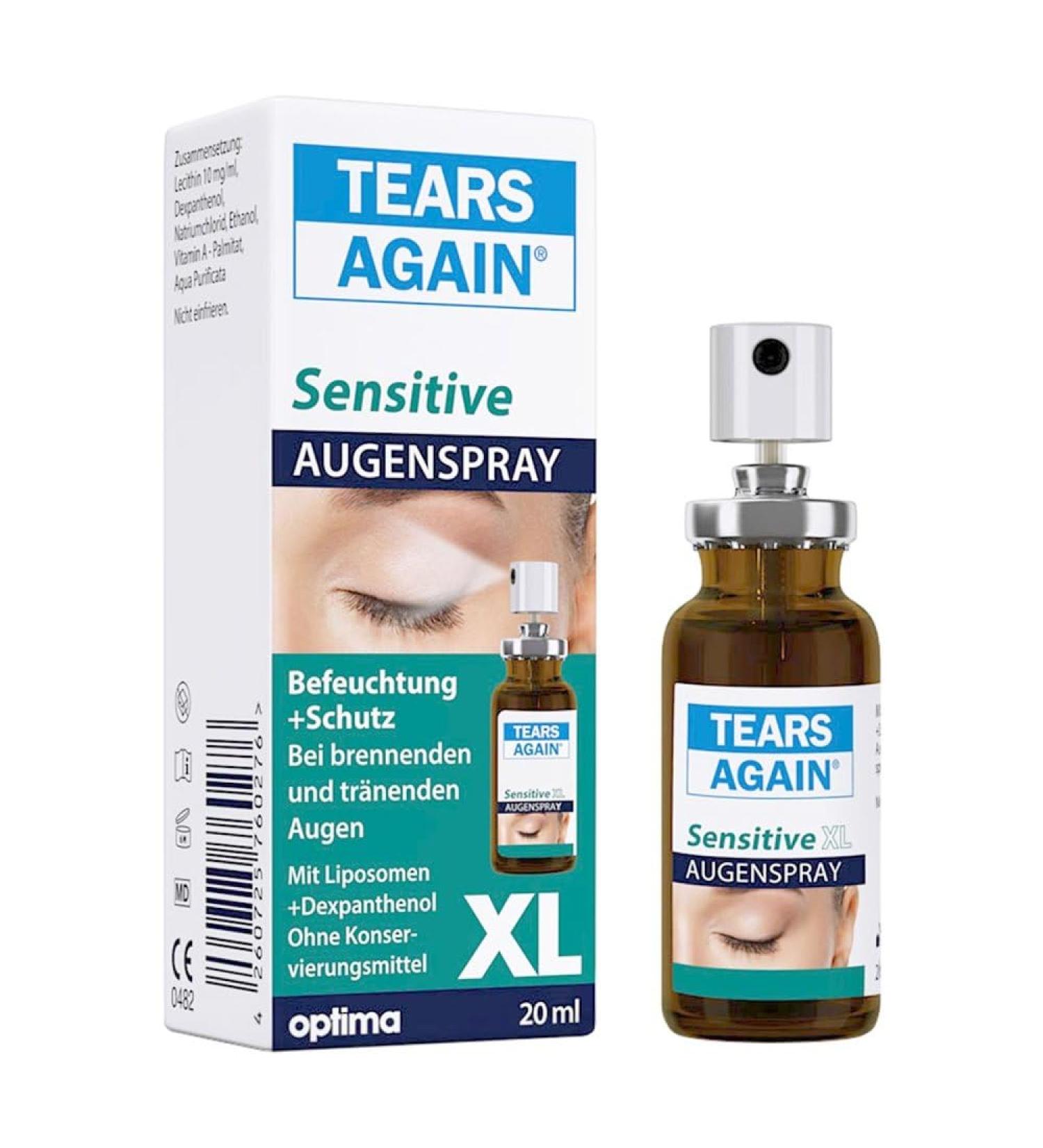 Tears Again Sensitive XL 20ml Eyespray | Relief for Dry Eyes Contact Lens Safe Preservative-Free - Buy Online on GoSupps.com