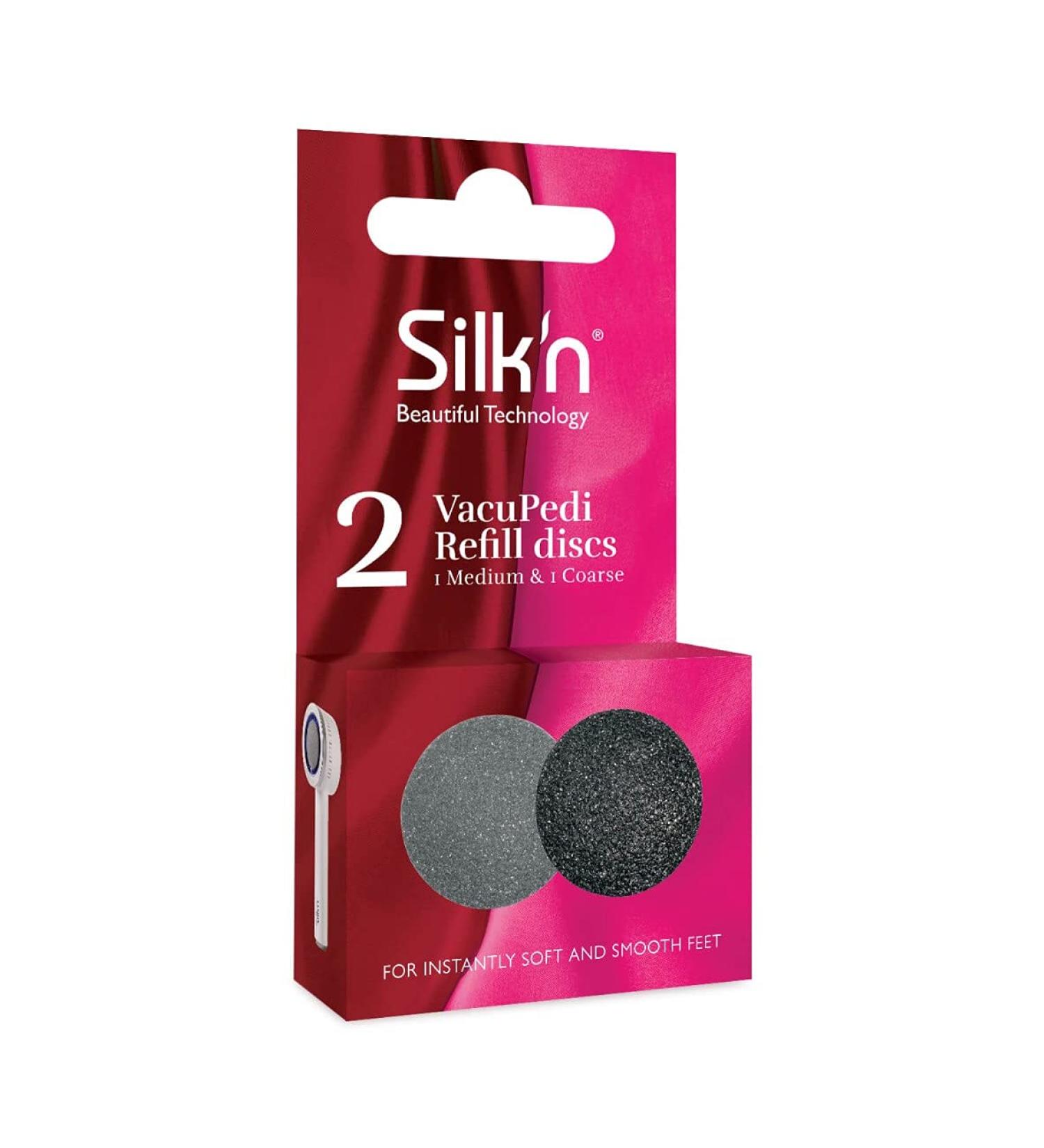 Silkn VacuPedi Sanding Discs - Medium & Coarse - 2-Pack | Smooth Feet & Spa Quality Pedicure - Buy Online on GoSupps.com