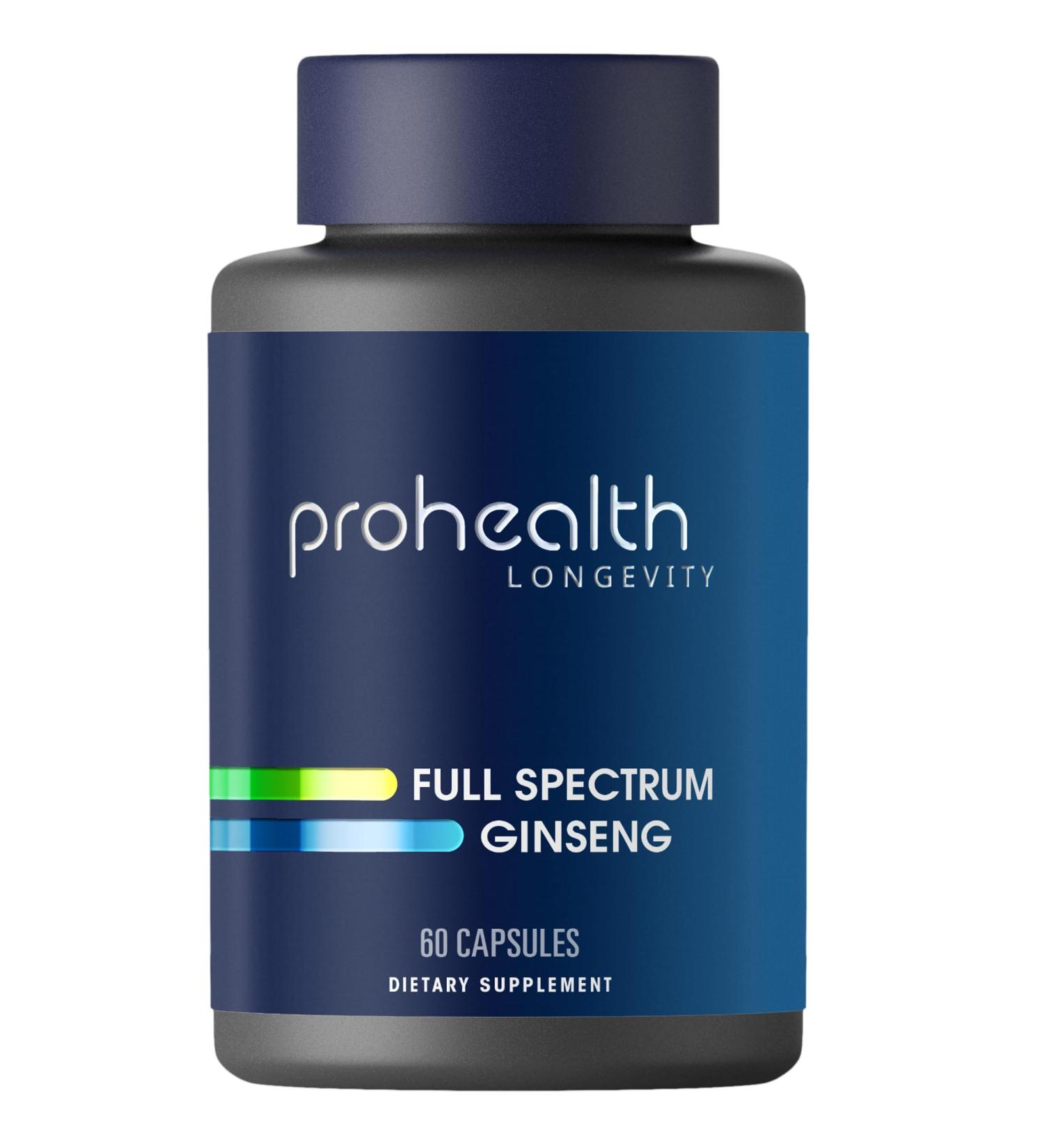 ProHealth Full Spectrum Ginseng | Triple Lab Tested | 1000 mg, 60 Capsules 60 Count (Pack of 1)