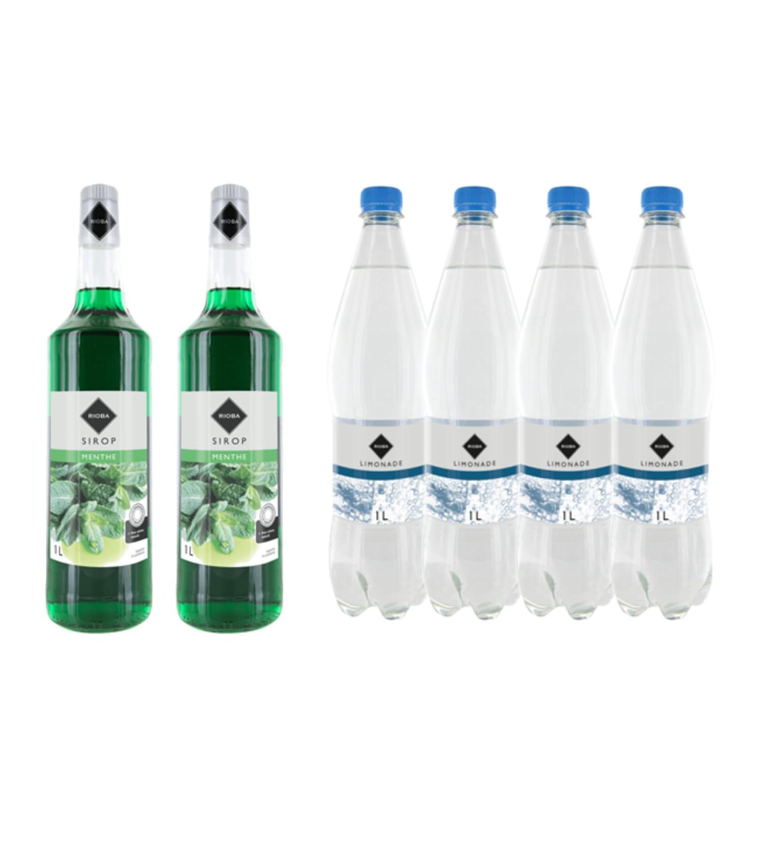  Wine And More Set of 4 Gilbert & Lemonade Syrups: Gilbert Mint Syrup (2 x 1 L) - Gilbert Lemonade - Buy Online on GoSupps.com