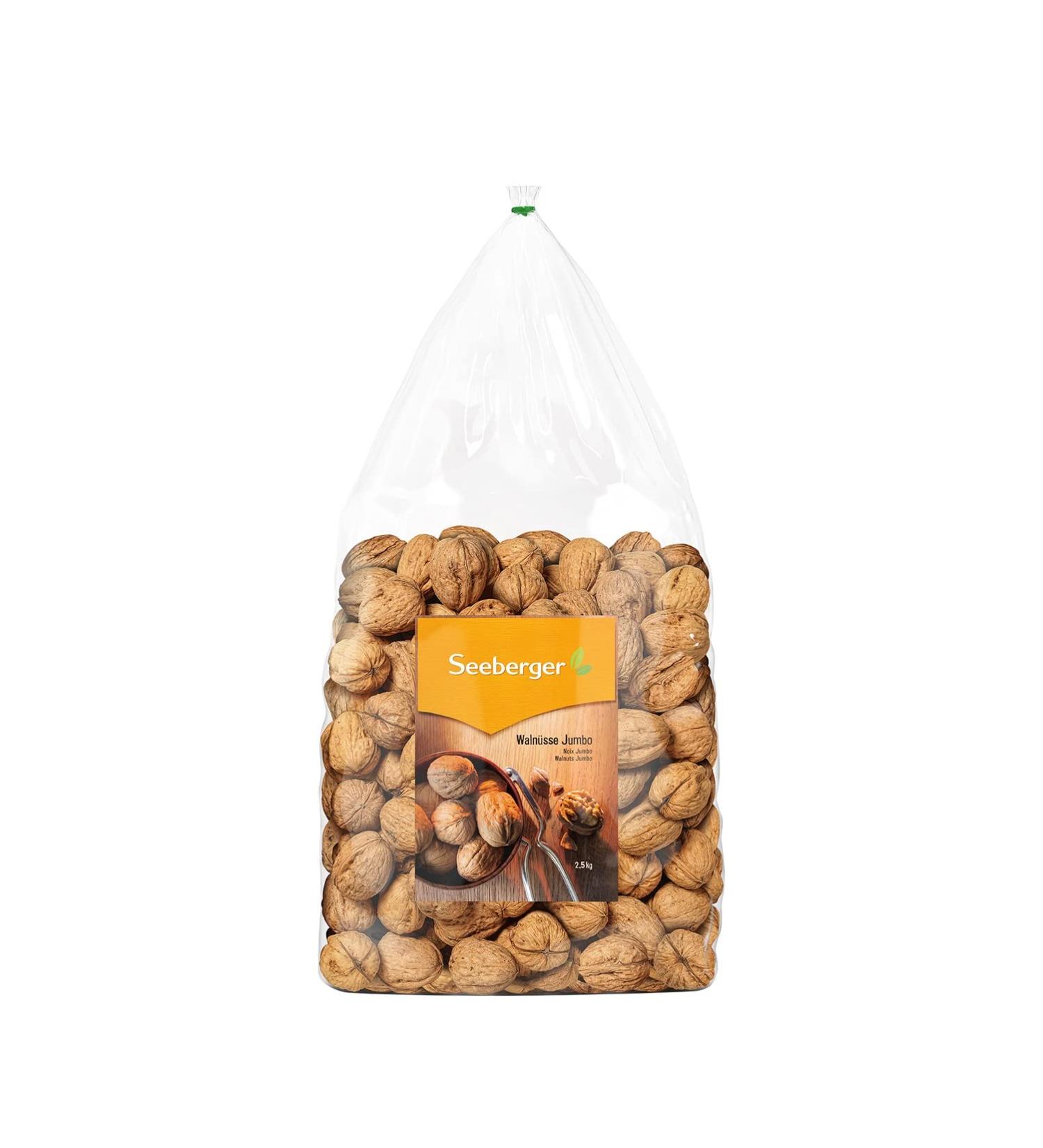 Seeberger Jumbo Walnuts 2.5 kg - Raw Vegan Extra Large Walnut Kernels for Healthy Snacking - Ideal for Between Meals - Unpassed Quality - Buy Online on GoSupps.com