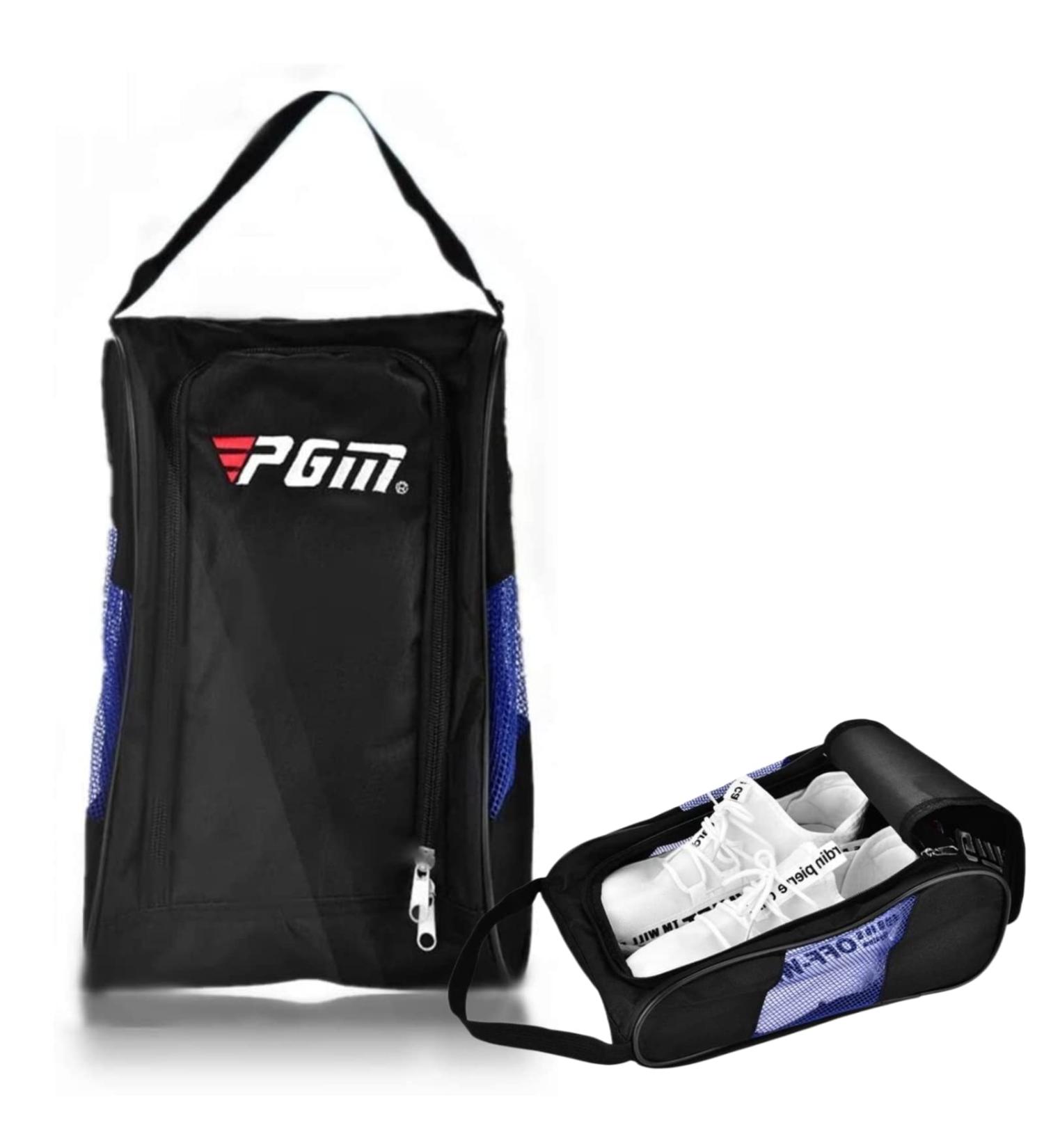 Premium Portable Golf Shoes Bag - Breathable Storage for Sports Accessories (Black & Blue) - Buy Online on GoSupps.com
