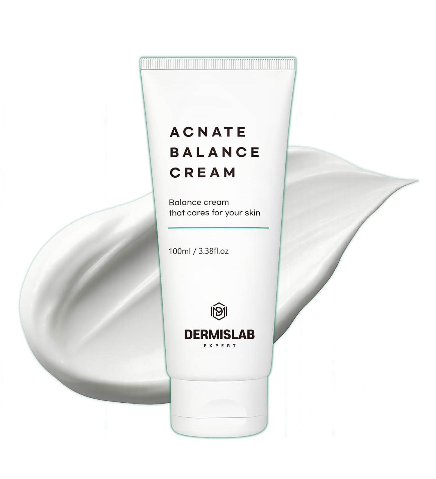 DermisLab Acnate Balance Cream Korean Skincare Niacinamide & Ceramide Oil-Moisture Balancing & Hydrating Face Cream | 100 ml / 3.38 oz - Buy Online on GoSupps.com