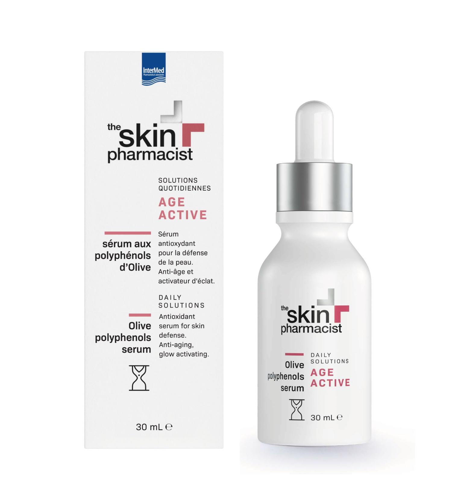  The Skin Pharmacist AGE ACTIVE - Antioxidant Serum with Olive Polyphenols - Anti-aging & Skin Radiance - Nourishing Face Care - 30 ml - Buy Online on GoSupps.com