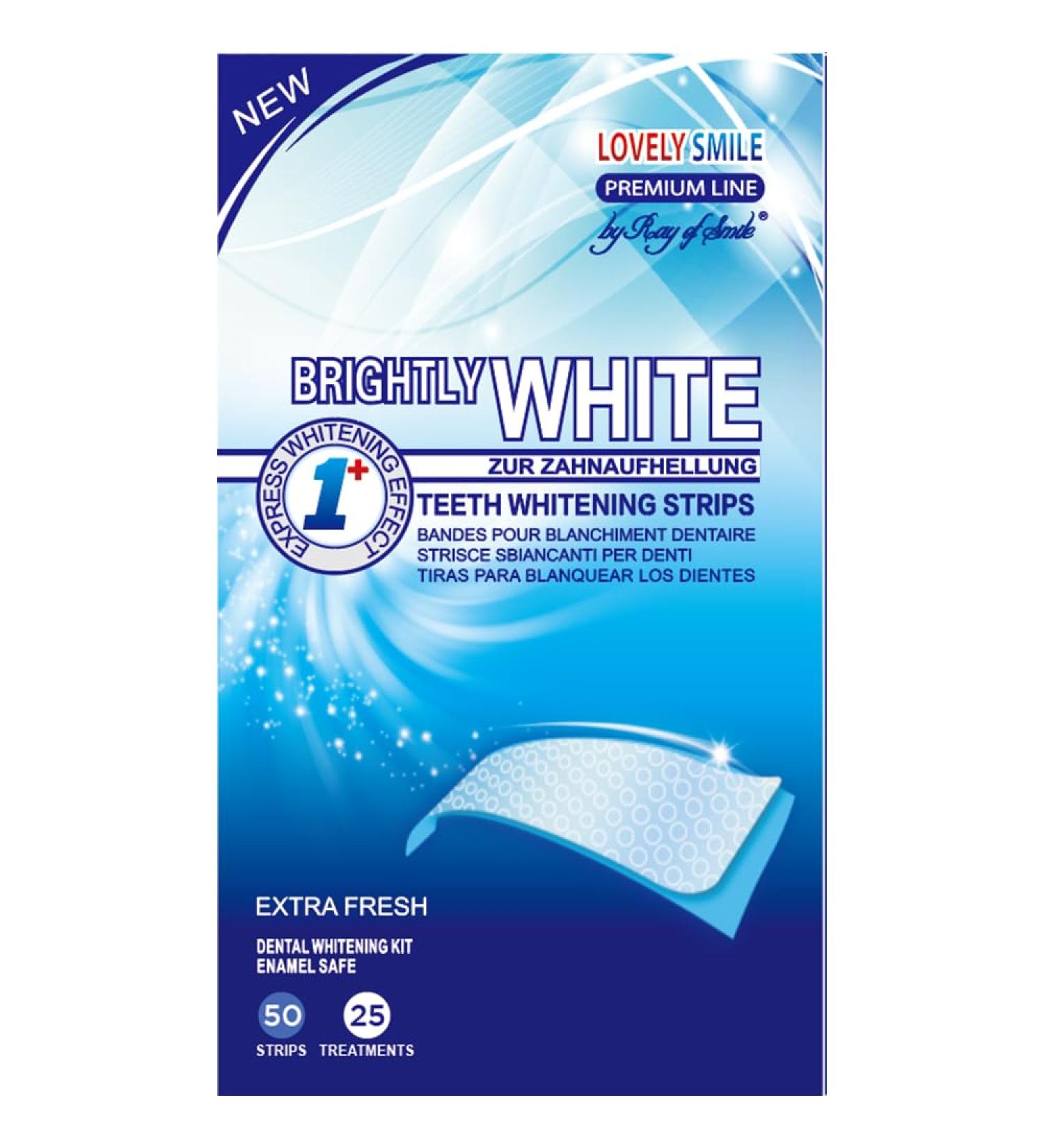 Lovely Smile Premium 50 Teeth Whitening Strips - Peroxide-Free 25 Applications No Sensitivity Safe for Enamel | Fast Results by Ray of Smile - Buy Online on GoSupps.com