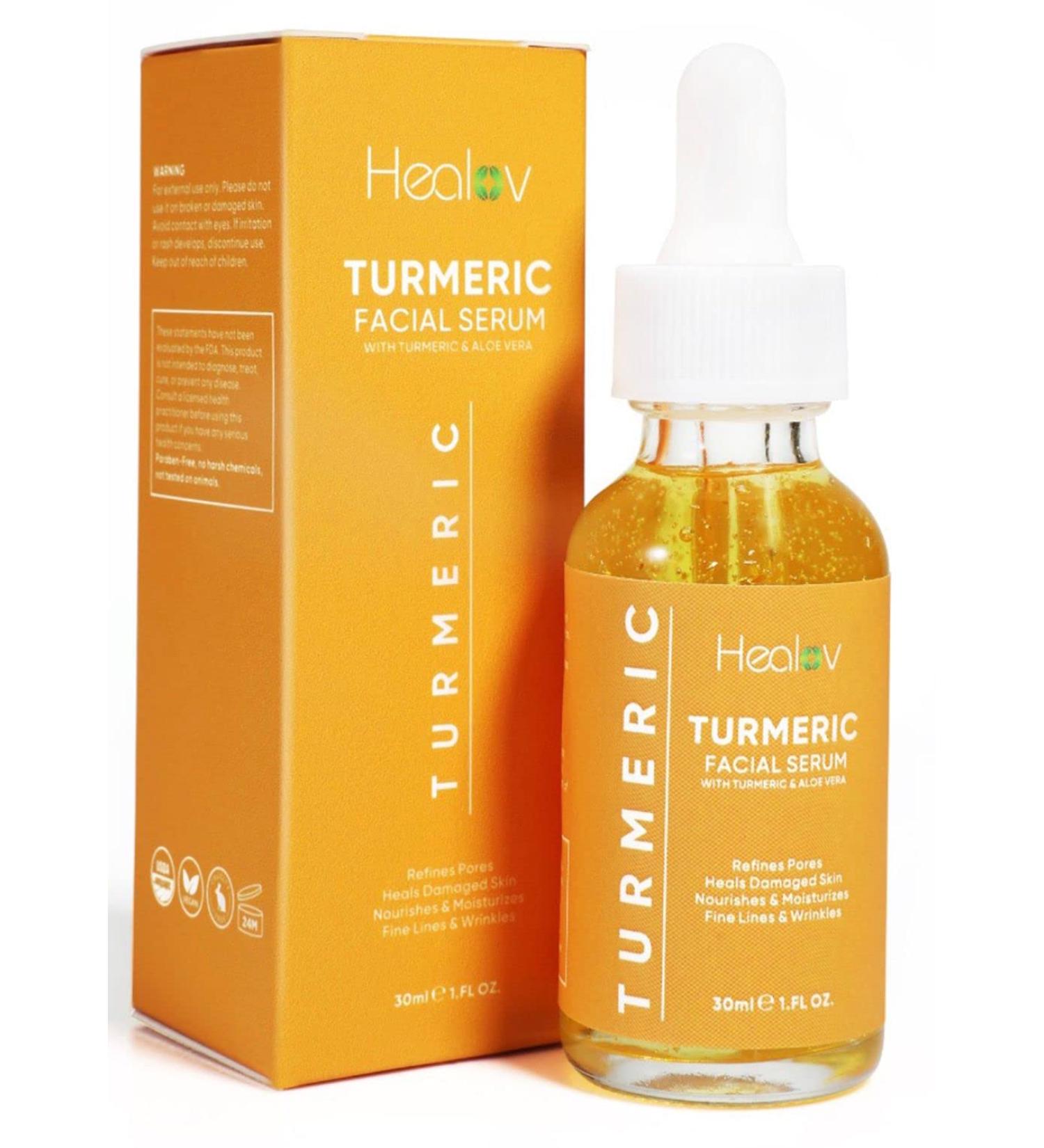 Turmeric Serum for Face & Body - Natural Brightening & Repair Solution | Fights Acne, Evens Tone, Heals Scars | Pure Turmeric Oil Skincare - Buy Online on GoSupps.com