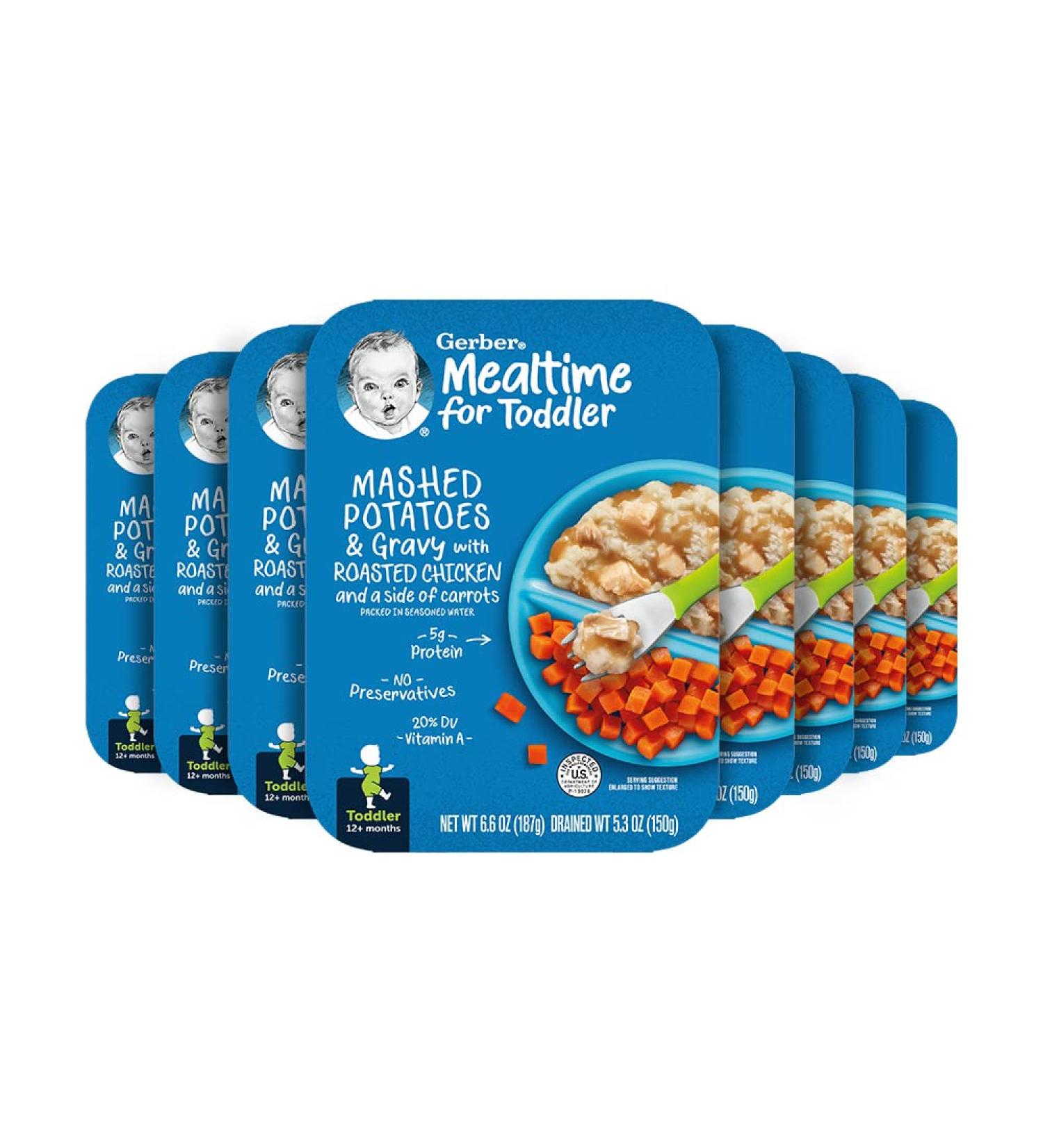 Gerber Mealtime for Toddler: Mashed Potatoes & Gravy with Roasted Chicken & Carrots 6.6oz (Pack of 8) - Buy Online on GoSupps.com