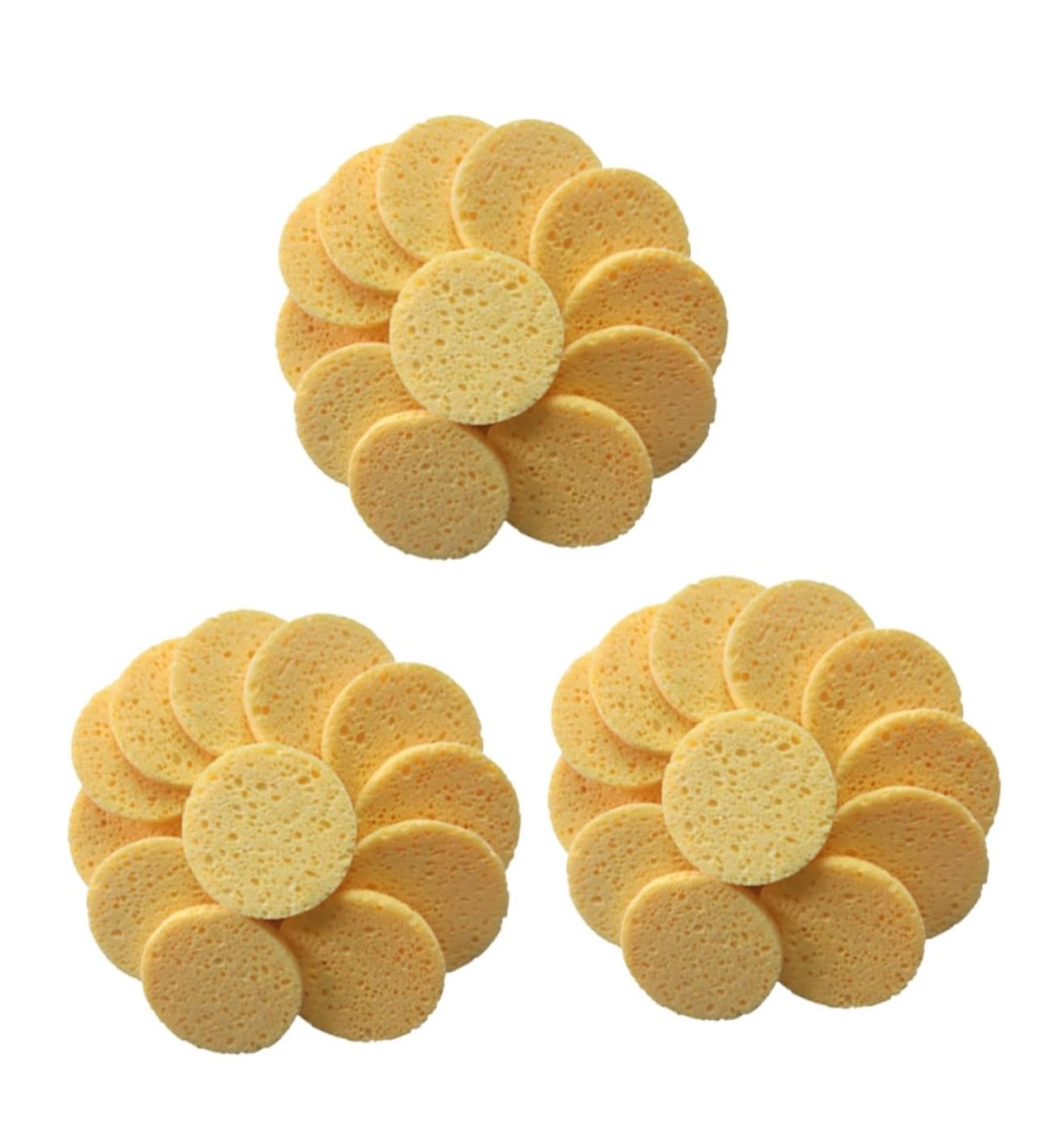 60 Pieces Makeup Remover Cloth Face Exfoliating Sponge Bath Loofah Compressed Compressed Sponge Make-Up Pads Round Pads Multicoloured Face Wash Powder Puff Cotton Pad - Buy Online on GoSupps.com