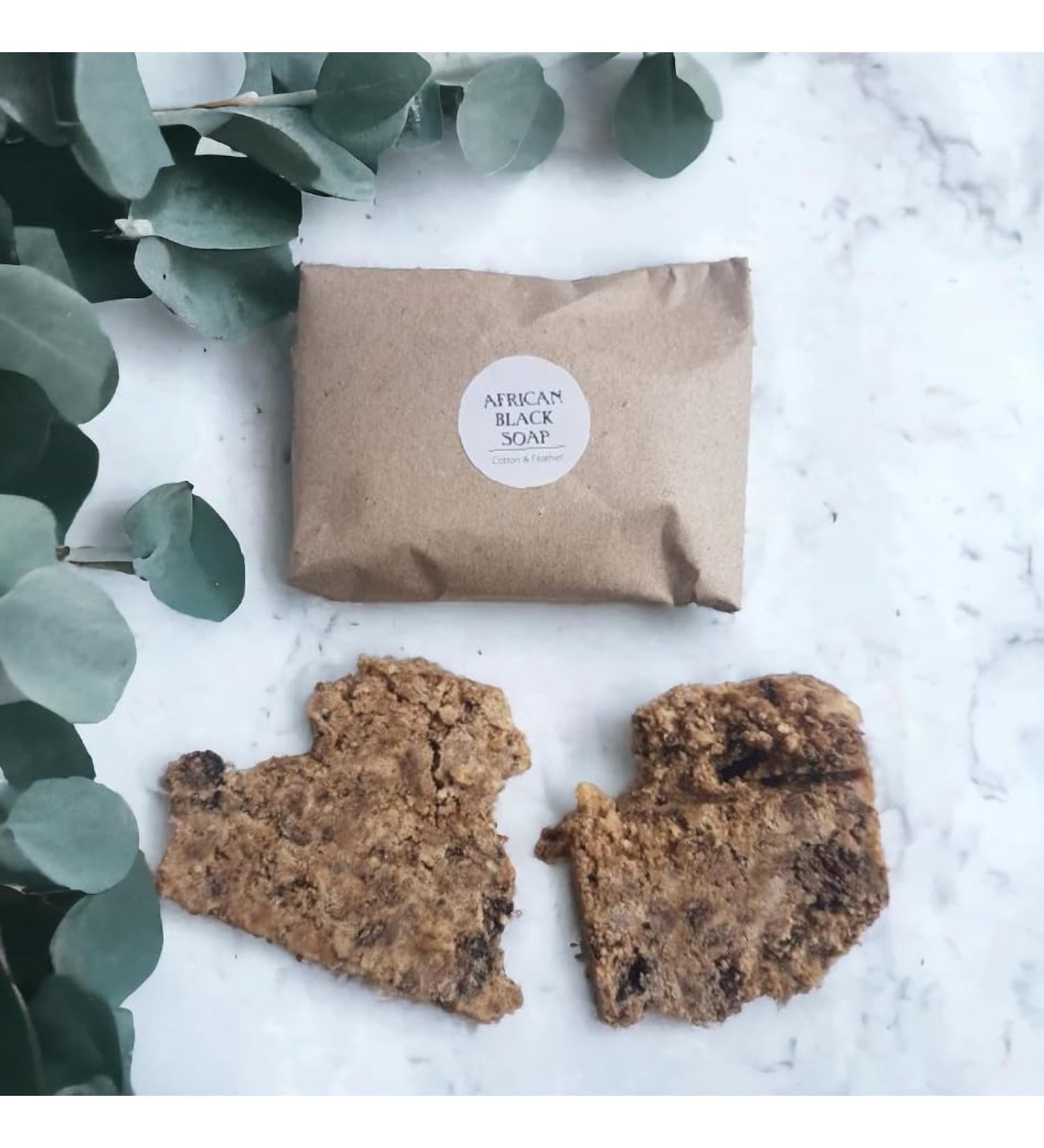 Generic African Black Soap Handmade with Shea Butter & Coconut Oil Traditionally Cured