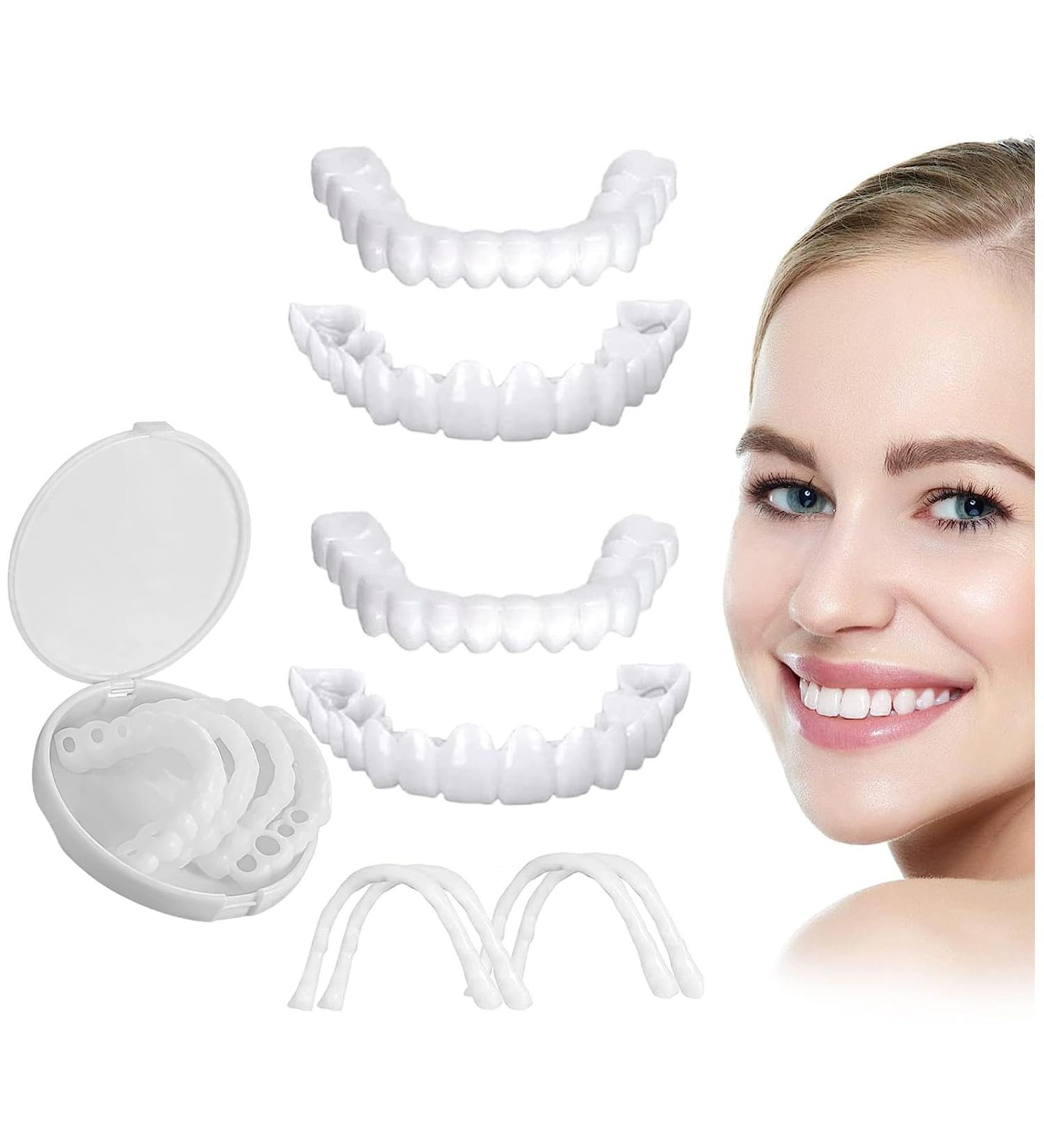 2 Sets of Comfort Fit Fake Braces & Instant Perfect Smile Veneers - Flexible Artificial Teeth for a Beautiful Smile - Buy Online on GoSupps.com