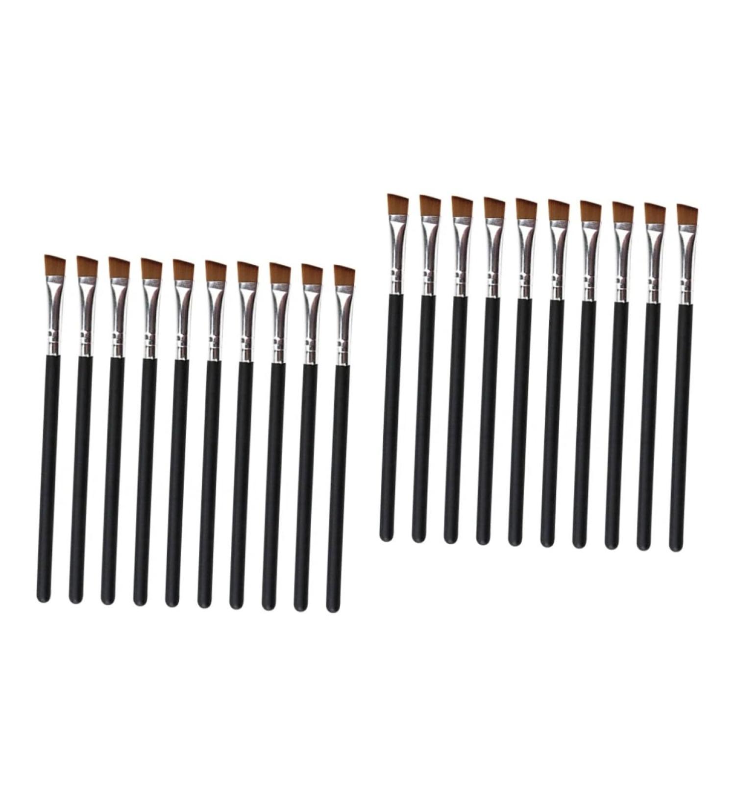 FRCOLOR 20 Pcs Angled Eyebrow Brush Set | Thin Stiff Makeup Brushes for Brow Powder Wax & Eyeliner | Eco-Friendly Bamboo Comb - Buy Online on GoSupps.com