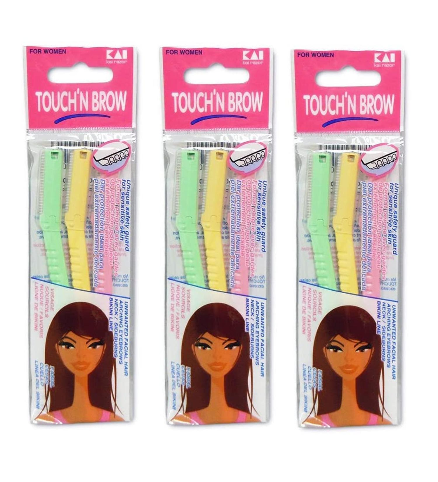 3 X Kai TOUCH N BROW Eyebrow Shaver 3 Pcs - Precision Shaping Tool - Buy Online on GoSupps.com