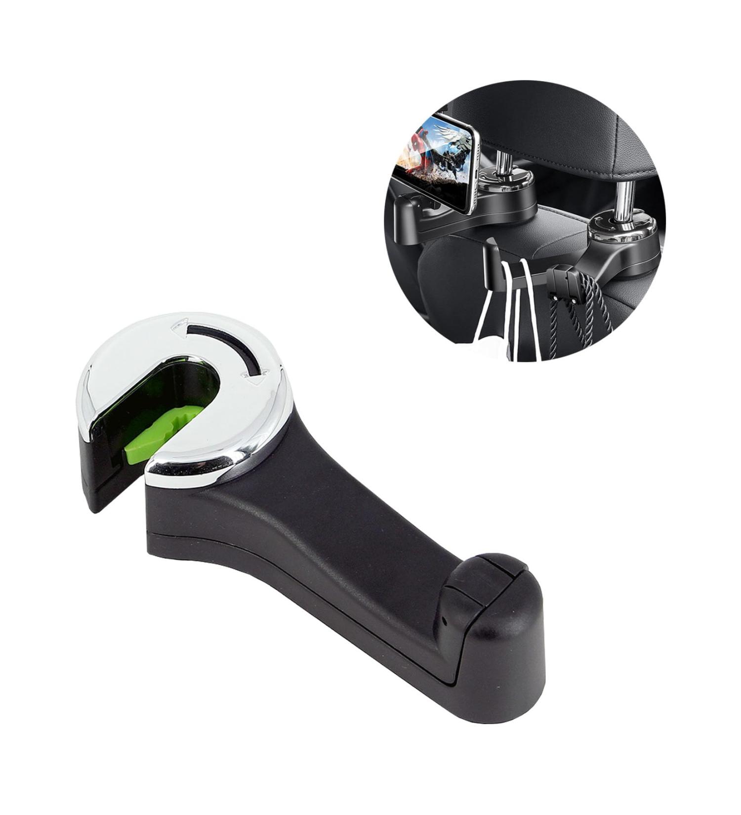 Viwavee 2-in-1 Headrest Holder & Car Hook with Cell Phone Holder | 360 Auto Organizer for Bags Wallets & More - Silver (1 Pack) - Buy Online on GoSupps.com
