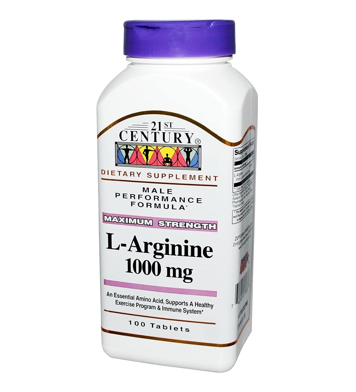 21st Century L-Arginine 1000mg Maximum Strength 100 tablets
