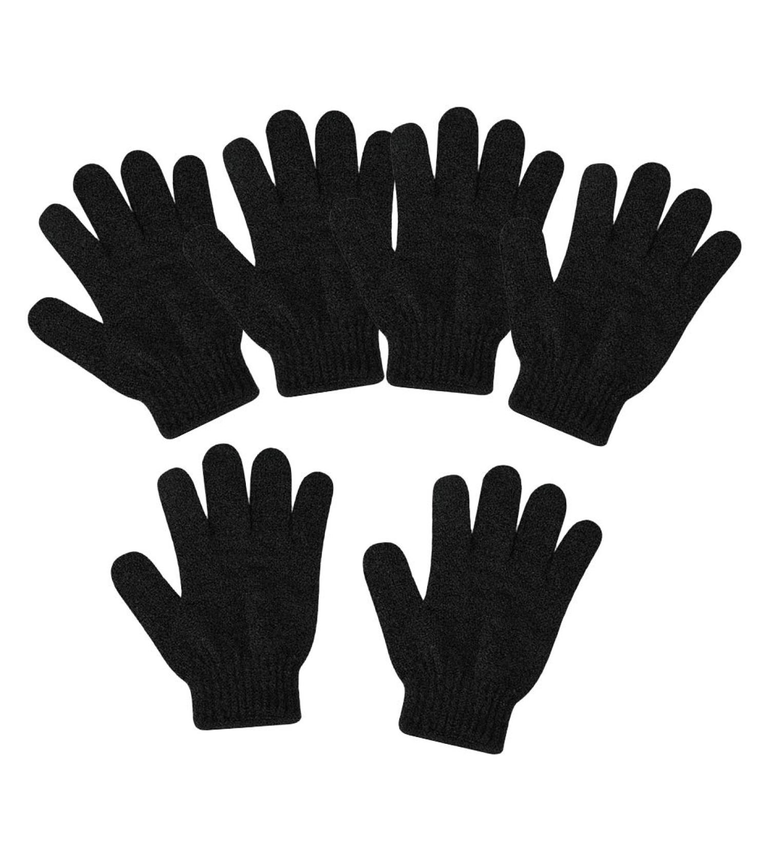 SDENSHI 6Pcs Exfoliating Gloves - Full Body Scrub Accessories for Men & Women | Black - Perfect for Shower & Bath - Buy Online on GoSupps.com